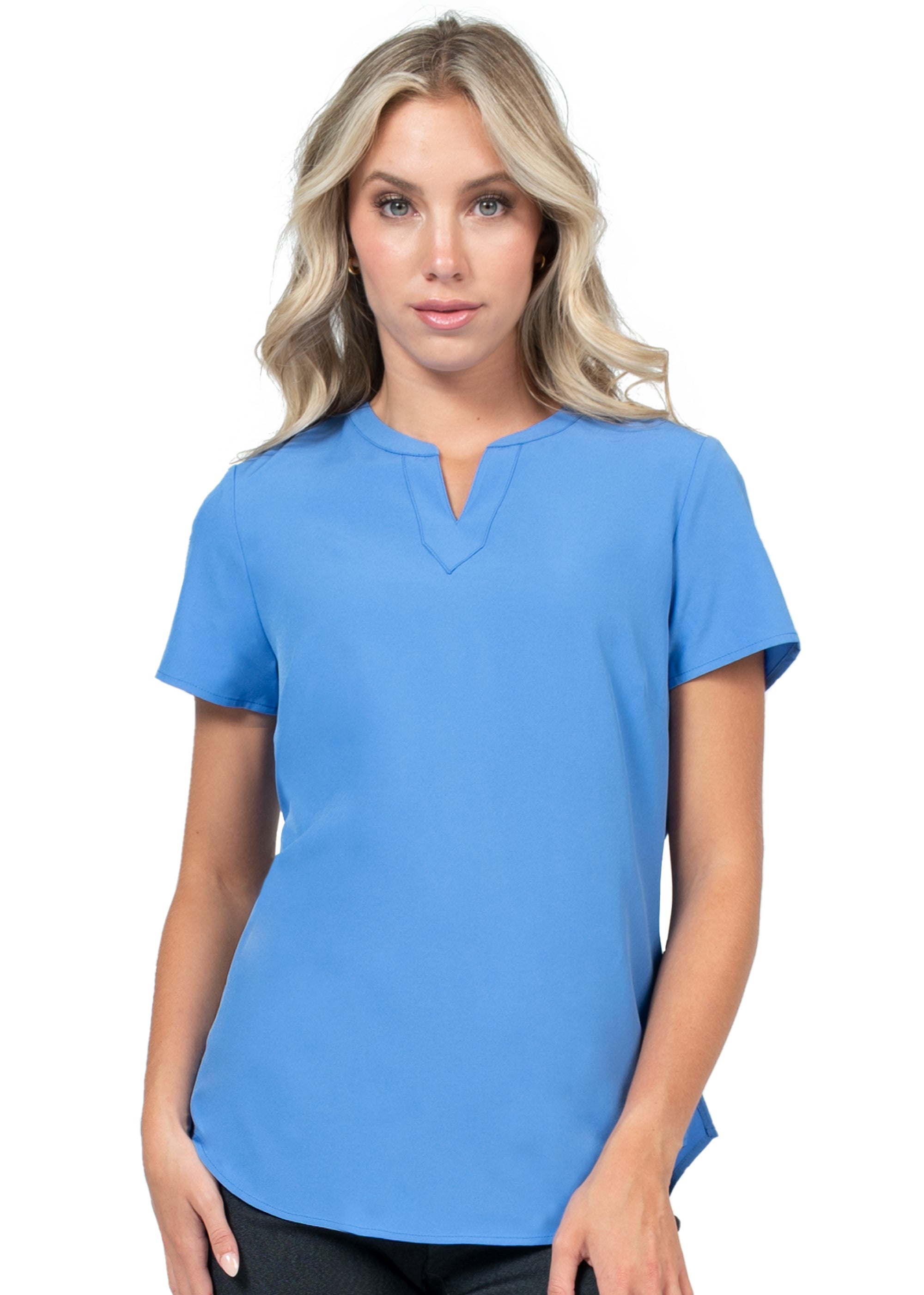 Zavaté Women's 1096 Notch Neck Stretch Blouse