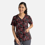 Maevn Prints 1767 Women’s V-Neck Print Top