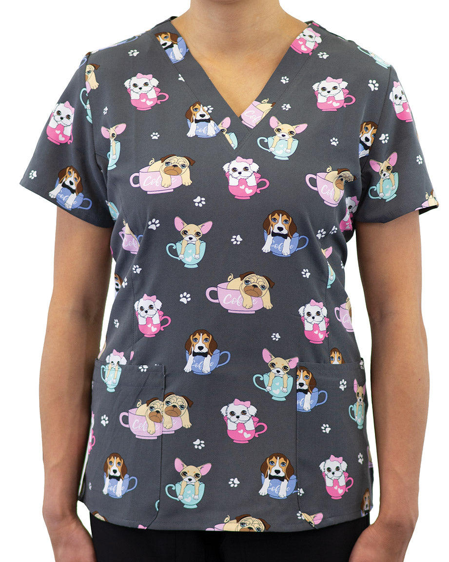 Maevn Prints 1767 Women’s V-Neck Print Top