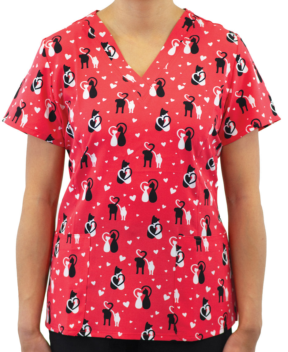 Maevn Prints 1767 Women’s V-Neck Print Top