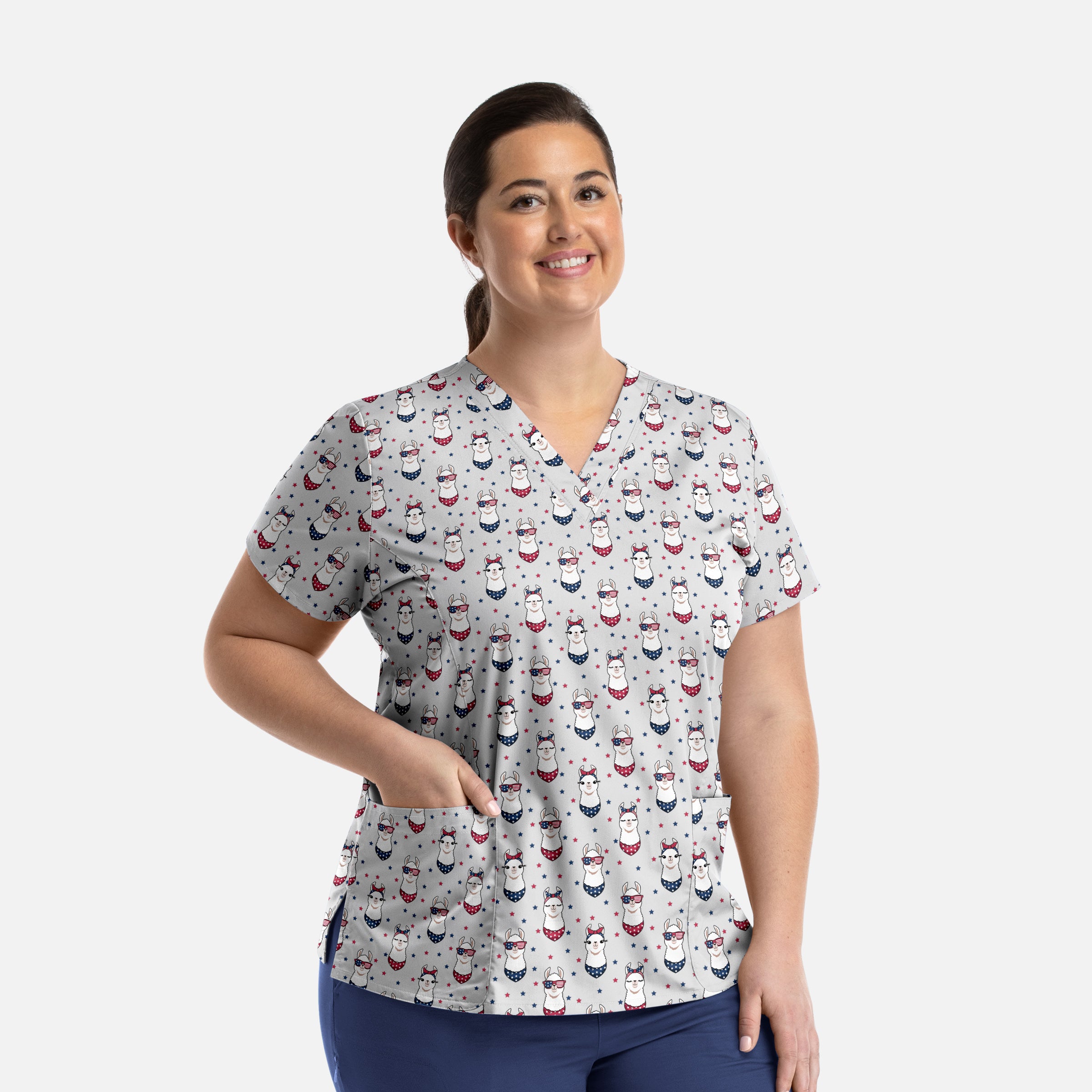 Maevn Prints 1767 Women’s V-Neck Print Top
