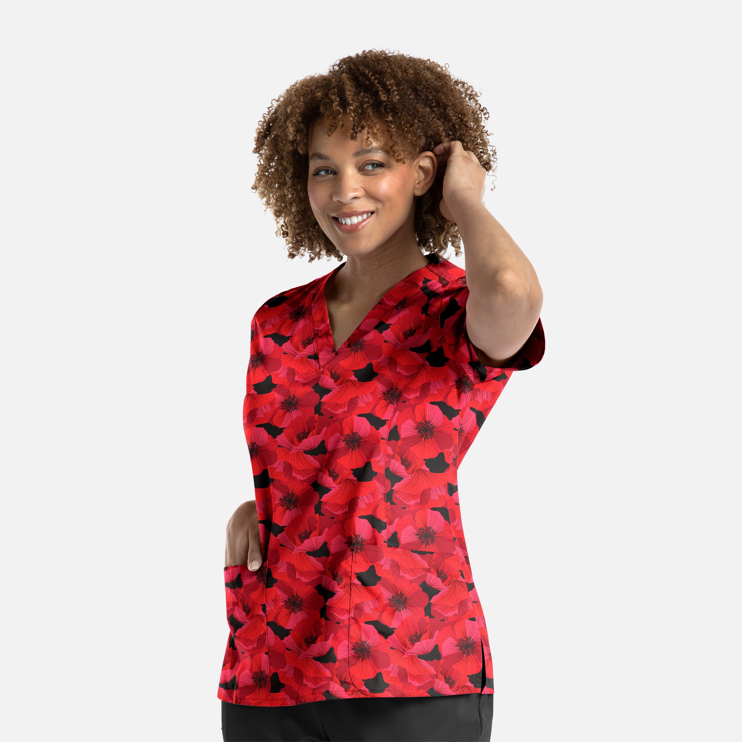 Maevn Prints 1767 Women’s V-Neck Print Top