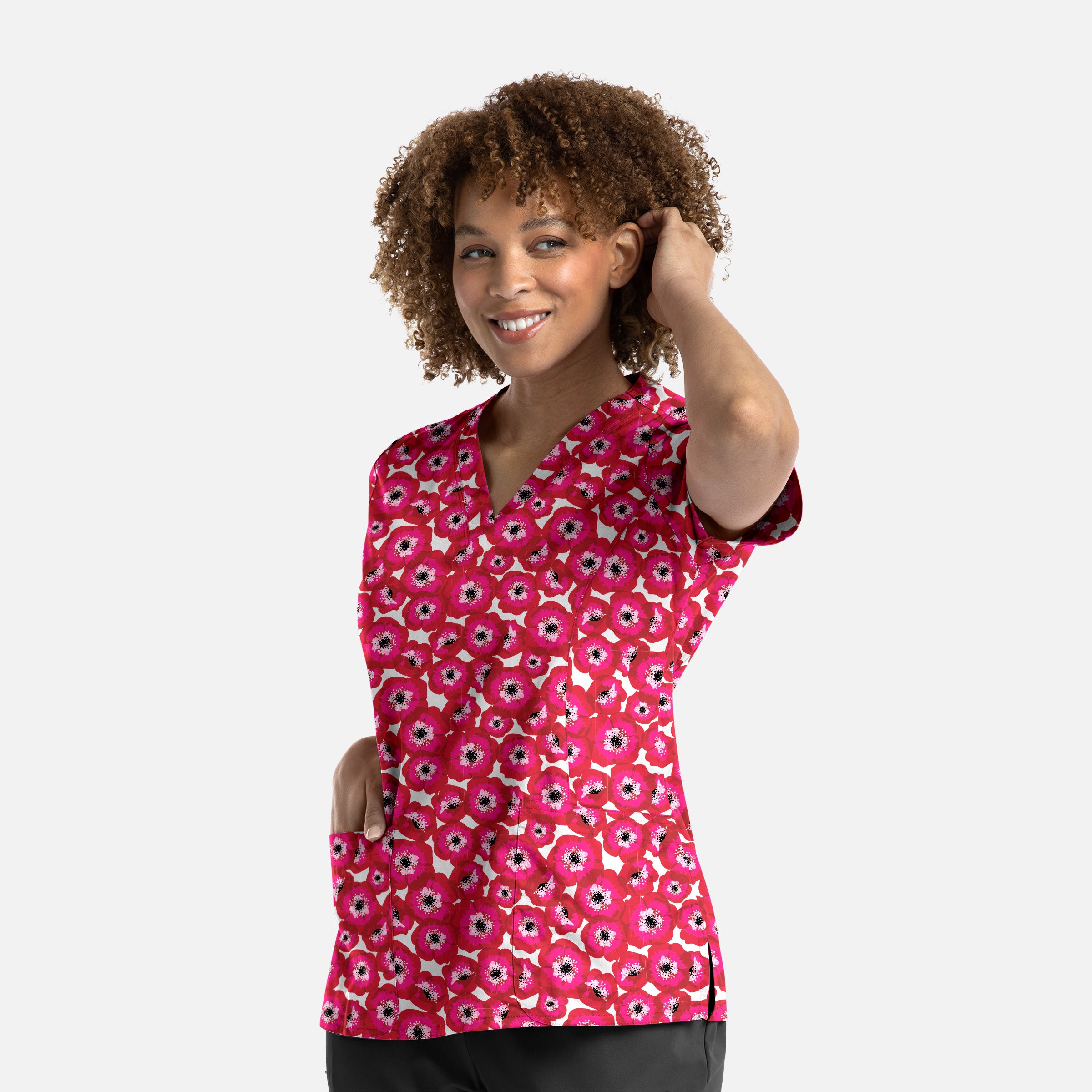 Maevn Prints 1767 Women’s V-Neck Print Top
