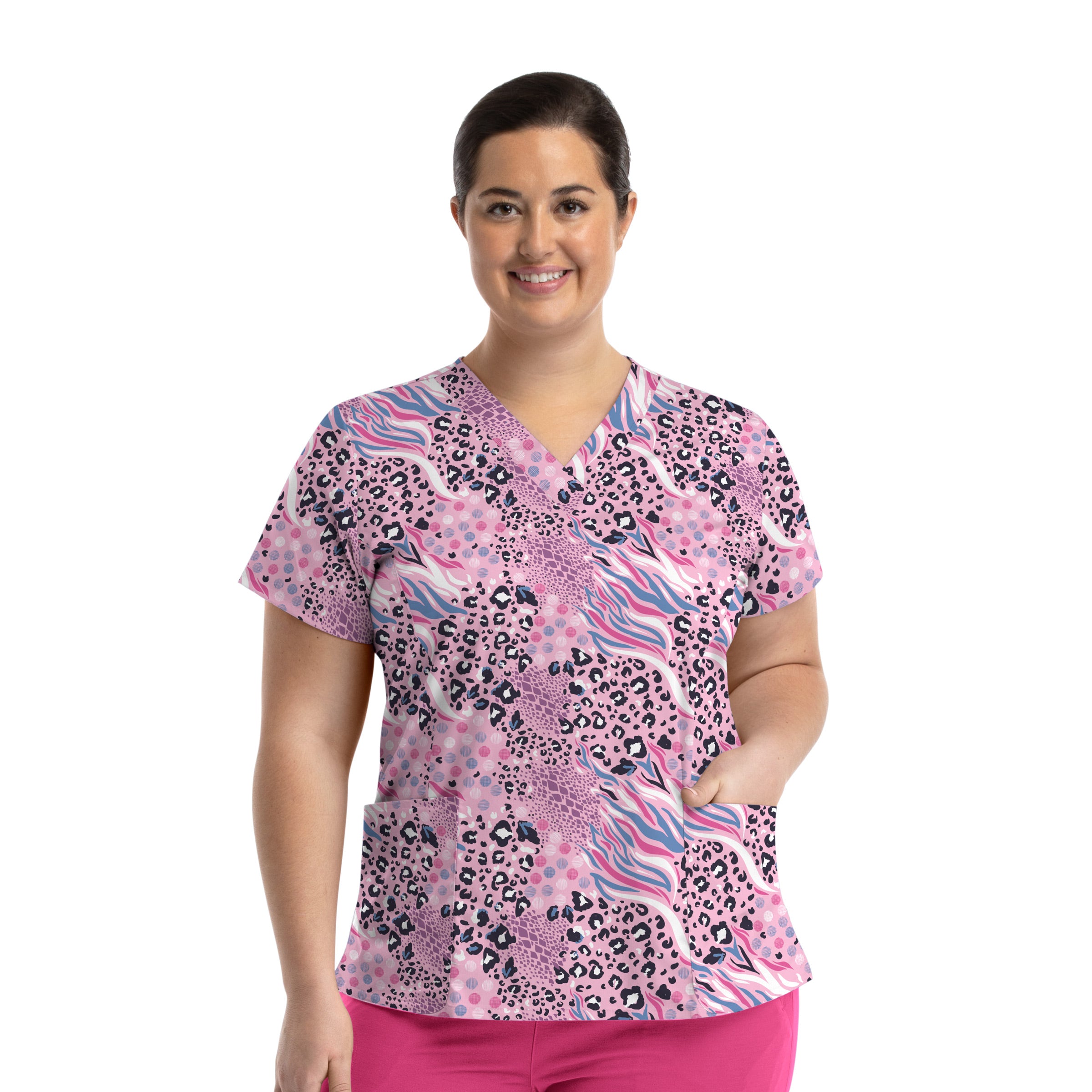 Maevn Prints 1767 Women’s V-Neck Print Top
