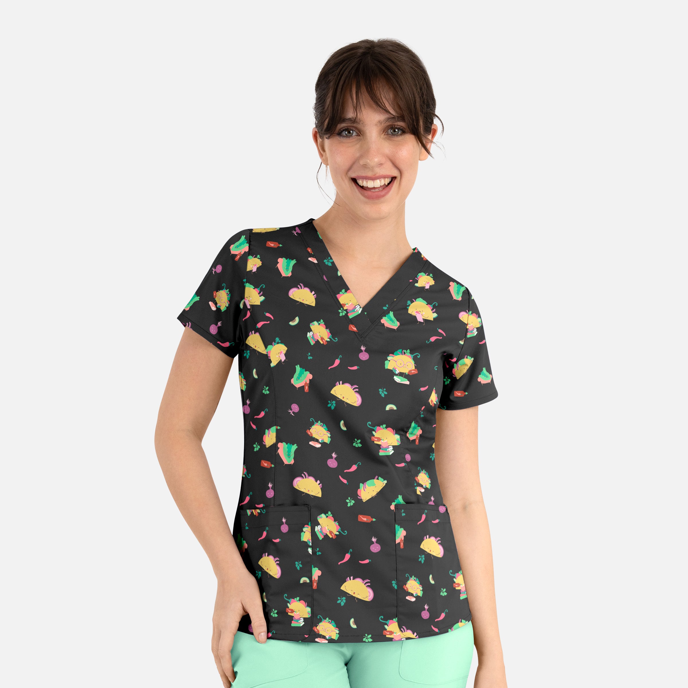 Maevn Prints 1767 Women’s V-Neck Print Top
