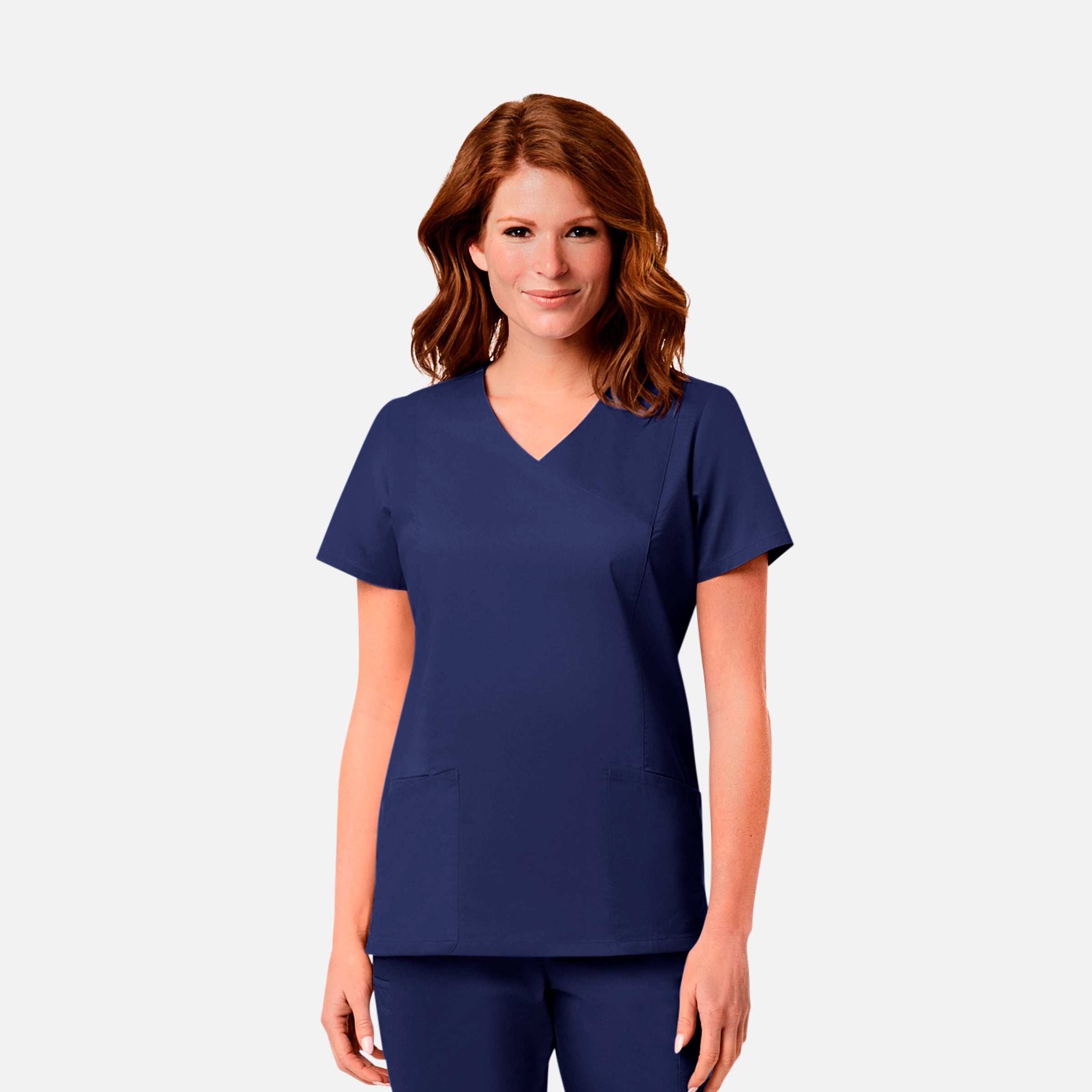Maevn Blossom Signature 2102 Ladies Mesh Pocket Mock Wrap Top