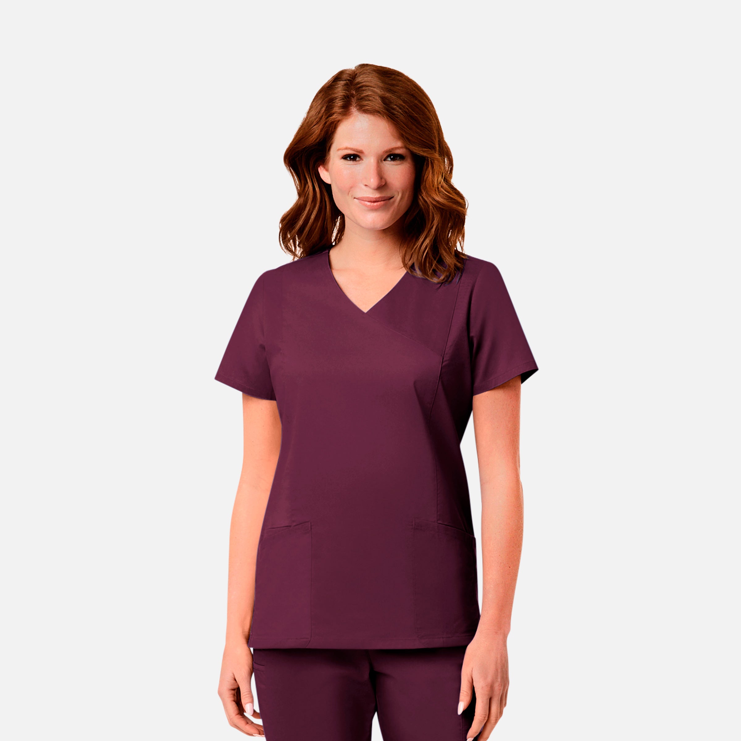 Maevn Blossom Signature 2102 Ladies Mesh Pocket Mock Wrap Top