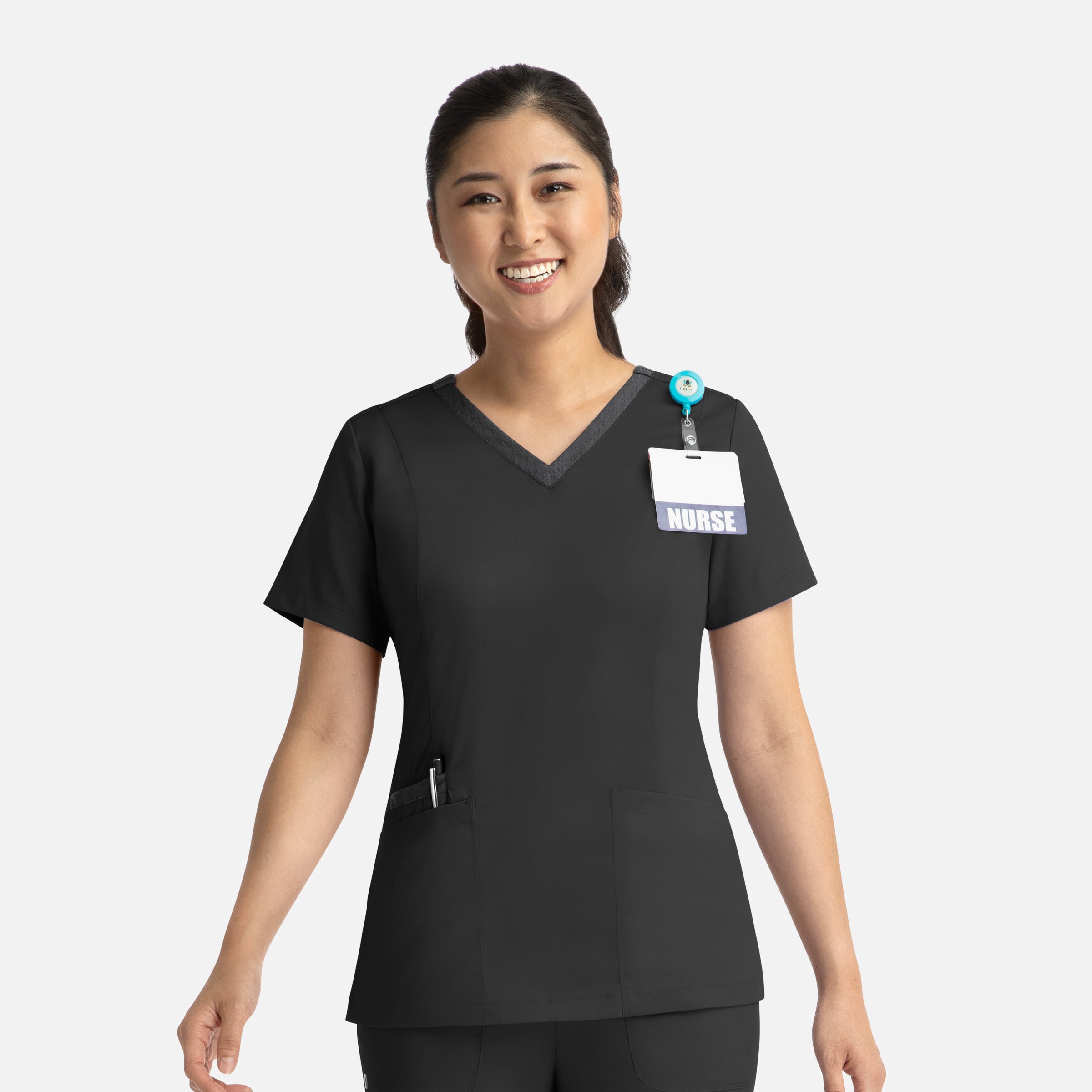 Maevn Matrix 3502 Women’s Contrast Double V-Neck Top