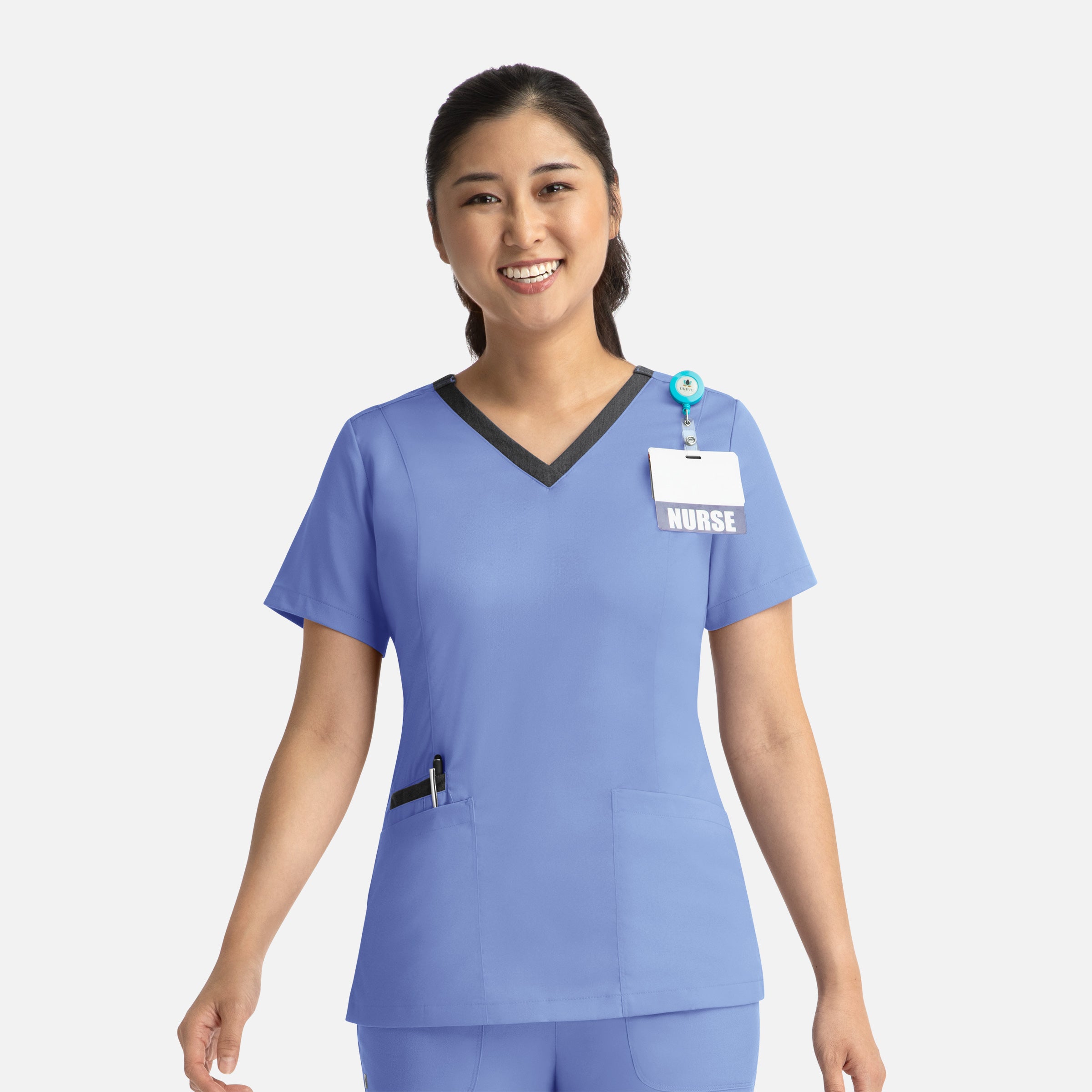 Maevn Matrix 3502 Women’s Contrast Double V-Neck Top
