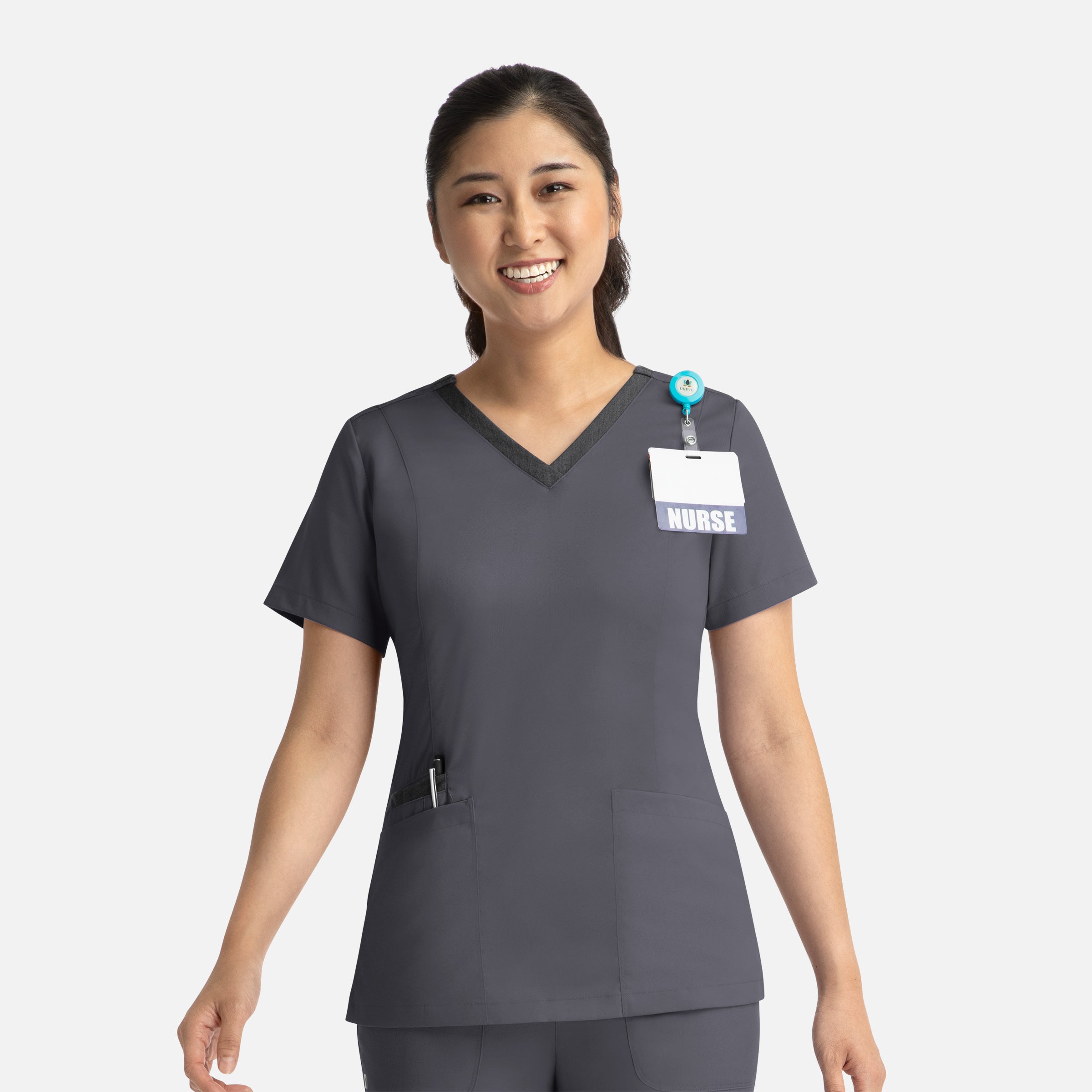 Maevn Matrix 3502 Women’s Contrast Double V-Neck Top
