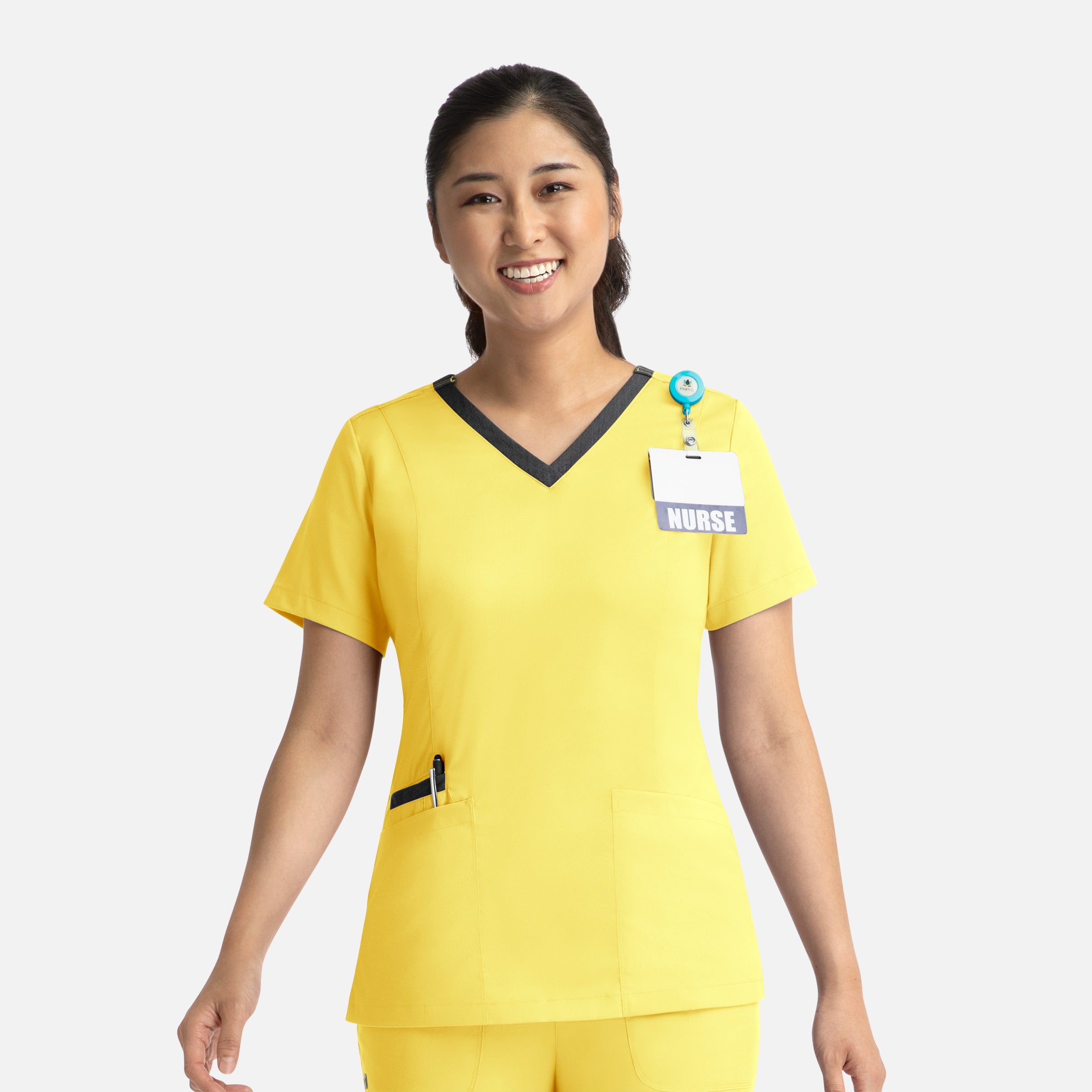 Maevn Matrix 3502 Women’s Contrast Double V-Neck Top