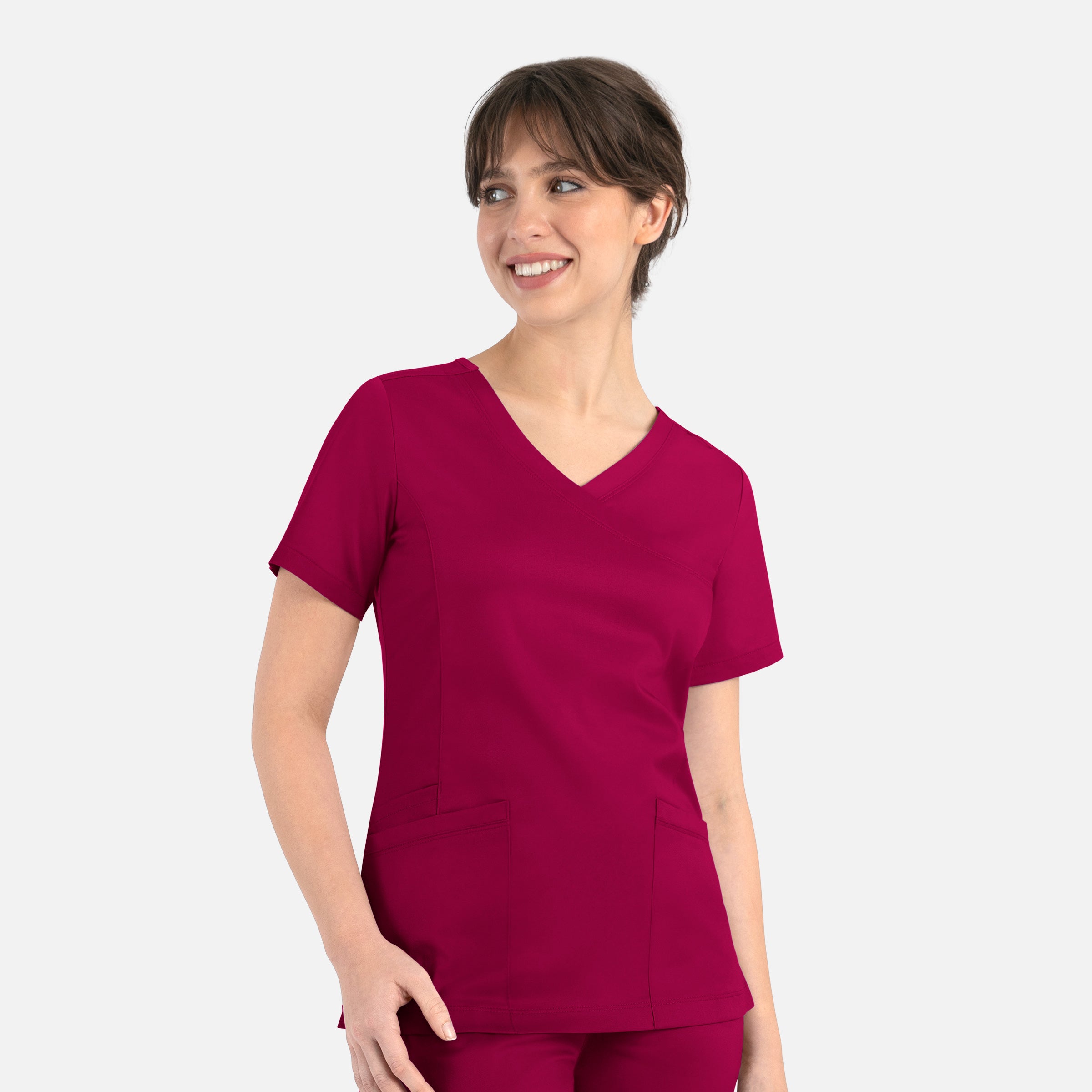 Maevn Matrix 3701 Women’s Curved Mock Wrap Top