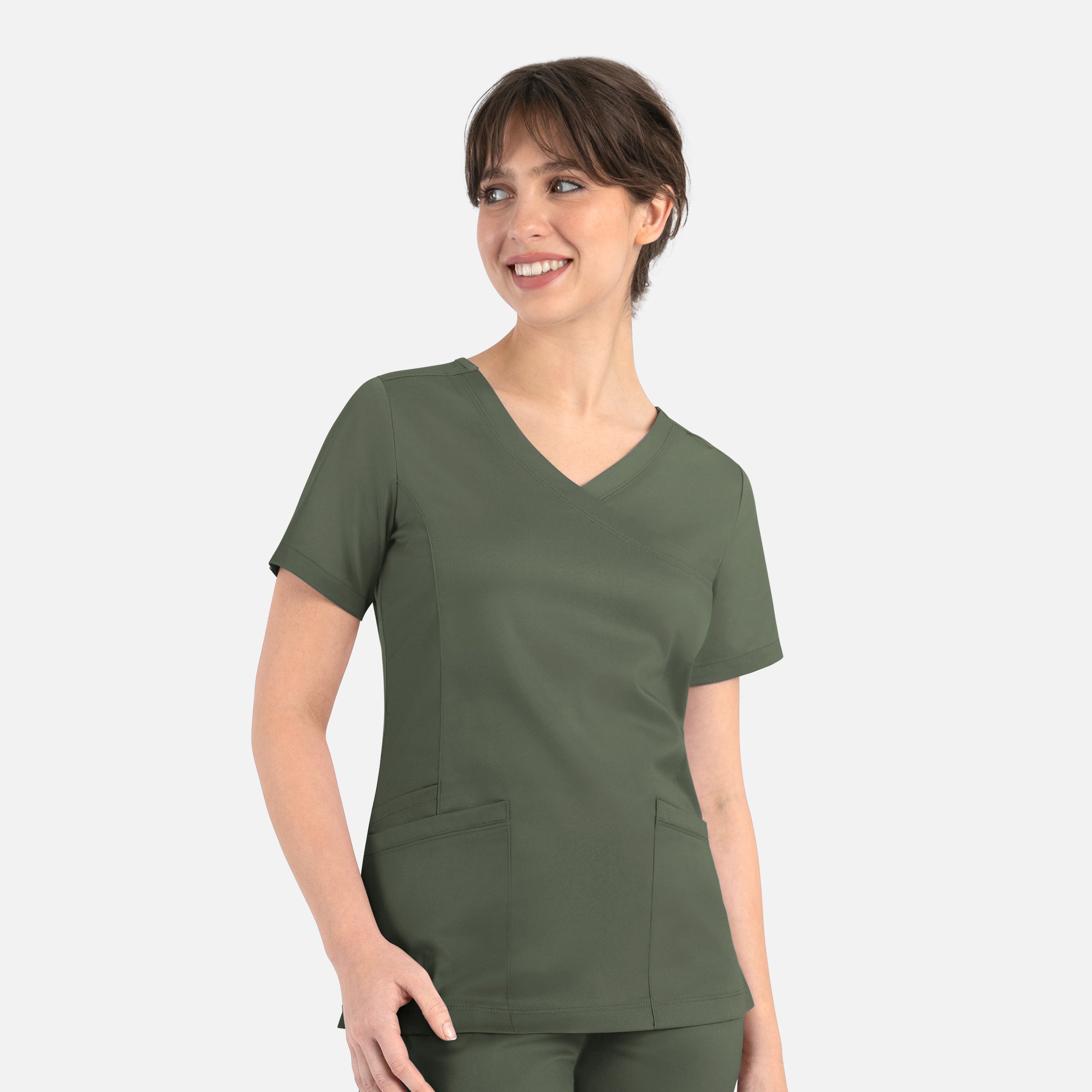 Maevn Matrix 3701 Women’s Curved Mock Wrap Top