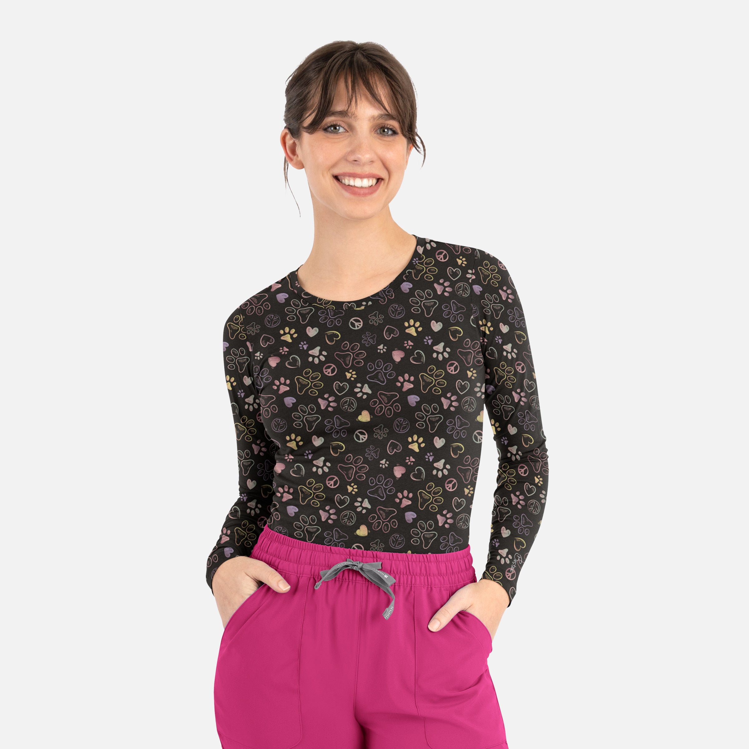 Maevn BESTEE 6909 Women’s Basic Long Sleeve Underscrub Tee