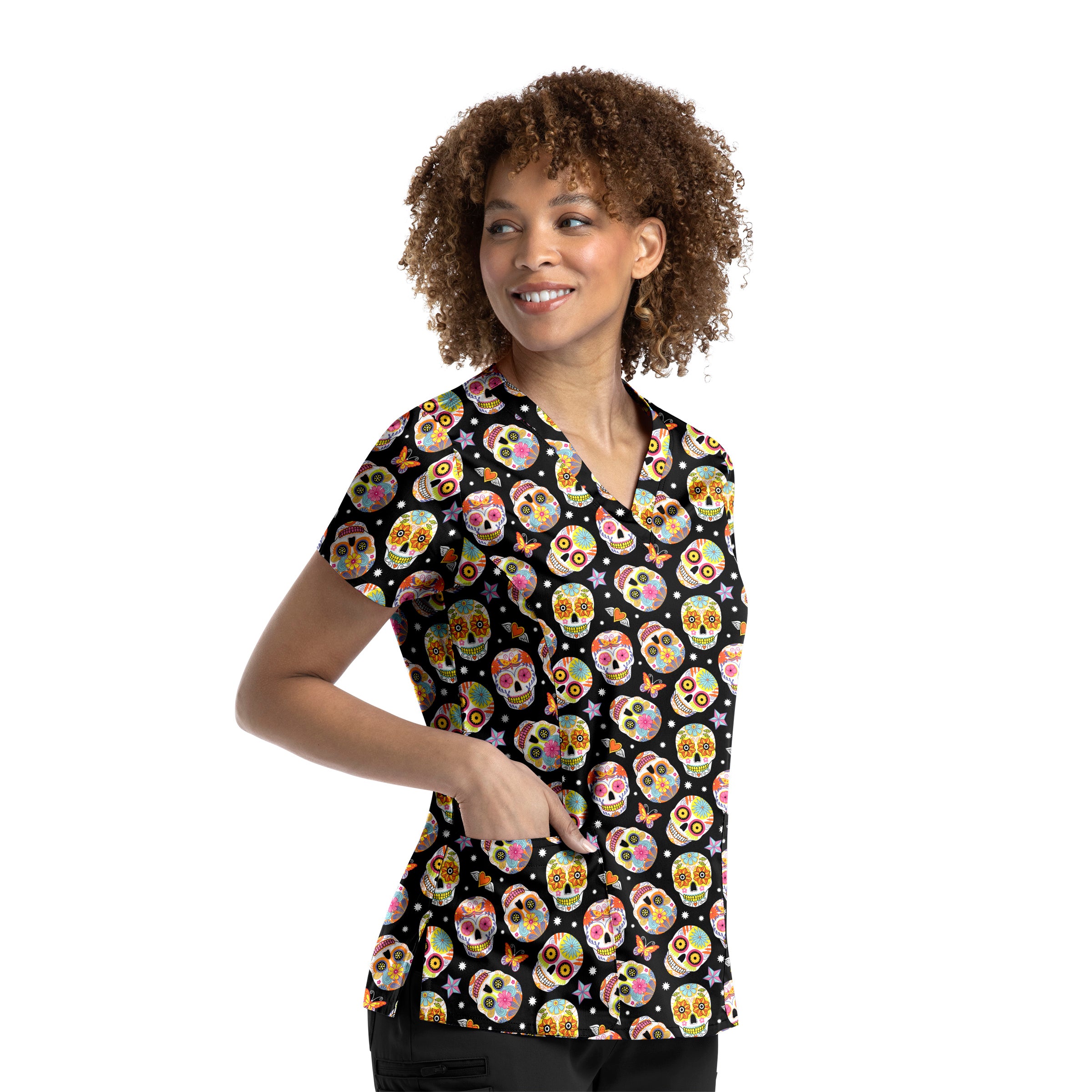 Maevn Prints 9810 Women’s V-Neck Print Top