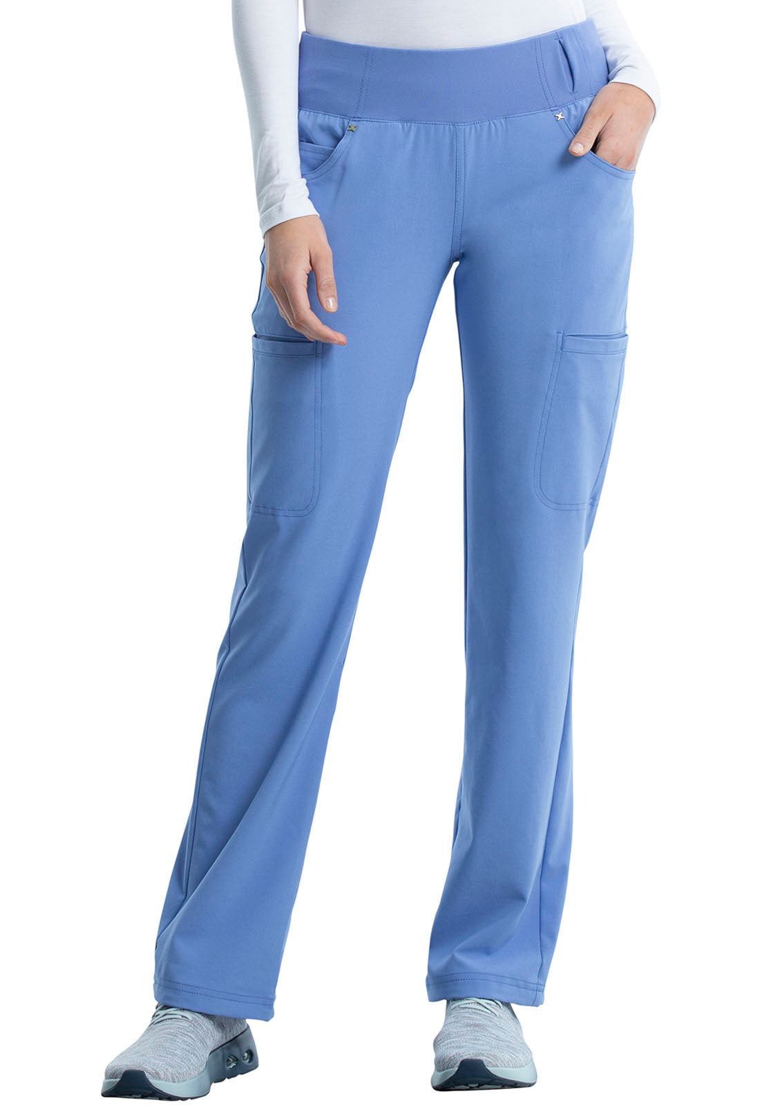 Cherokee iFlex Women's CK002 Mid Rise Straight Leg Pull-on Pant