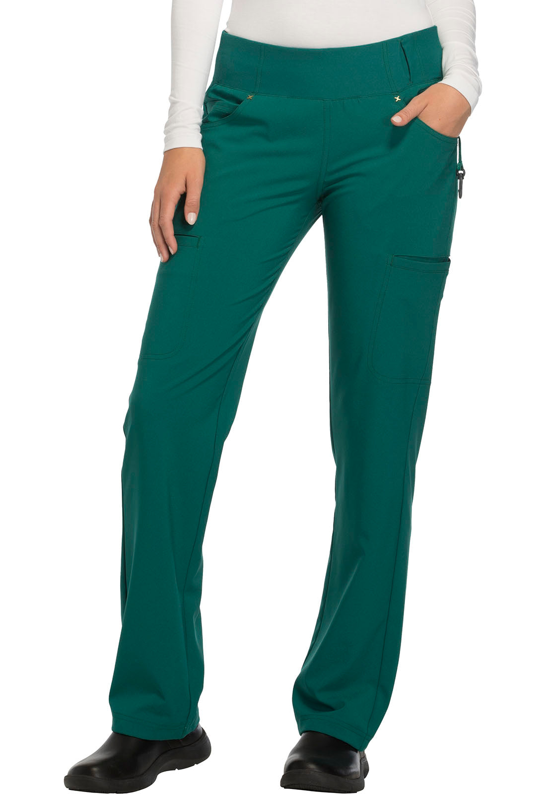 Cherokee iFlex Women's CK002 Mid Rise Straight Leg Pull-on Pant
