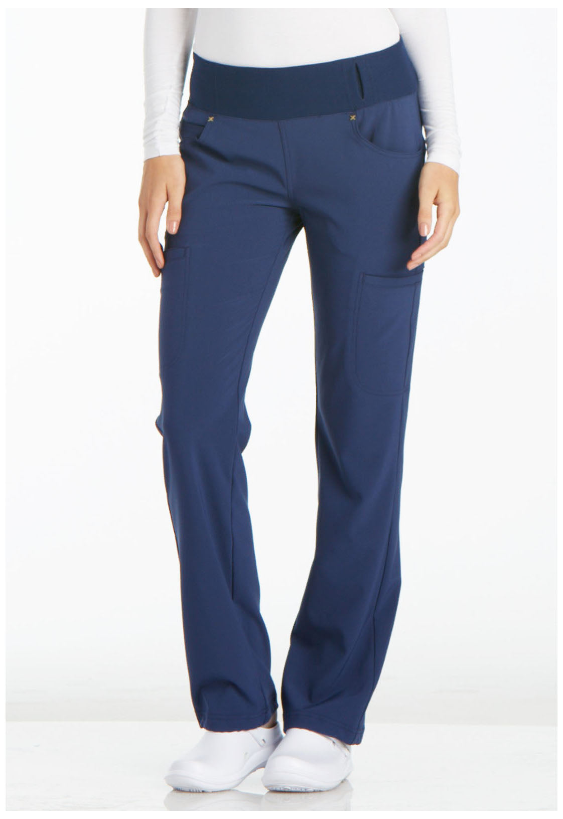 Cherokee iFlex Women's CK002 Mid Rise Straight Leg Pull-on Pant