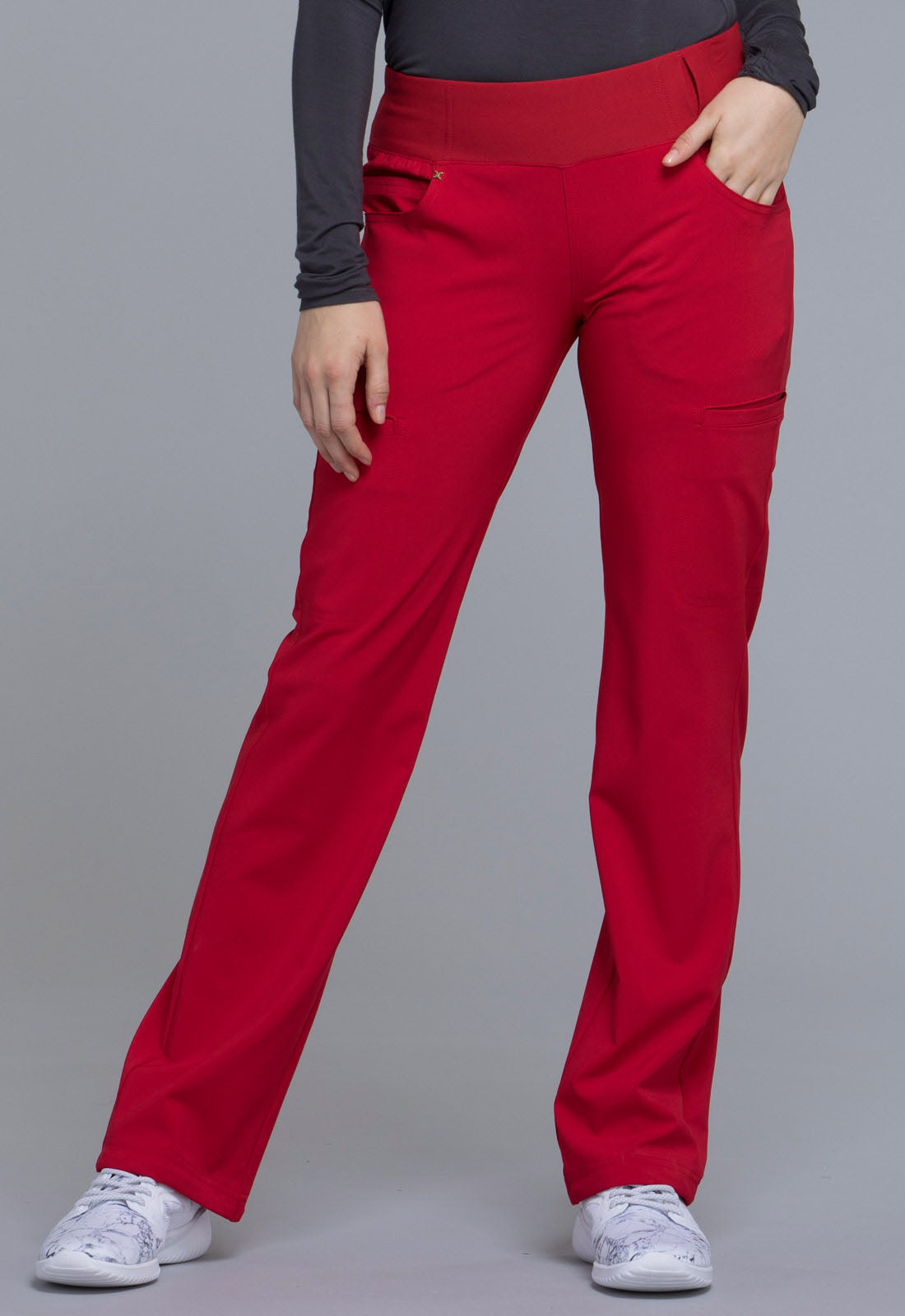 Cherokee iFlex Women's CK002 Mid Rise Straight Leg Pull-on Pant