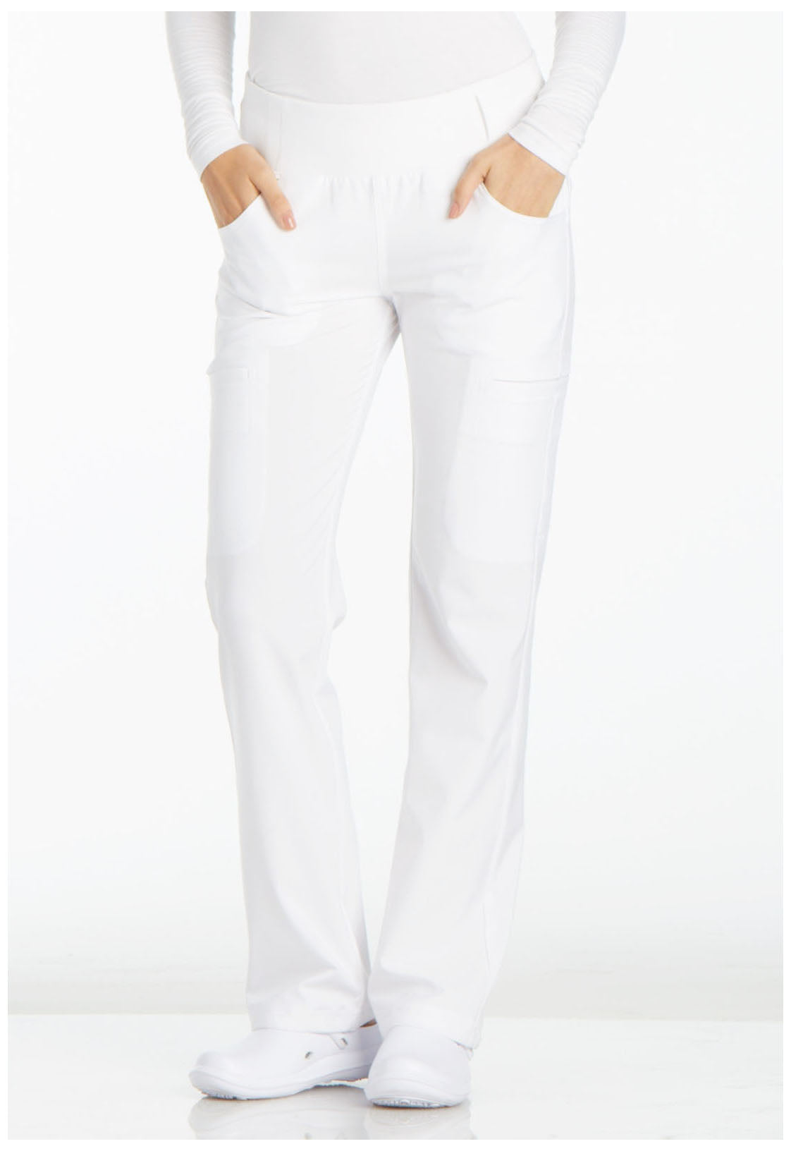 Cherokee iFlex Women's CK002 Mid Rise Straight Leg Pull-on Pant