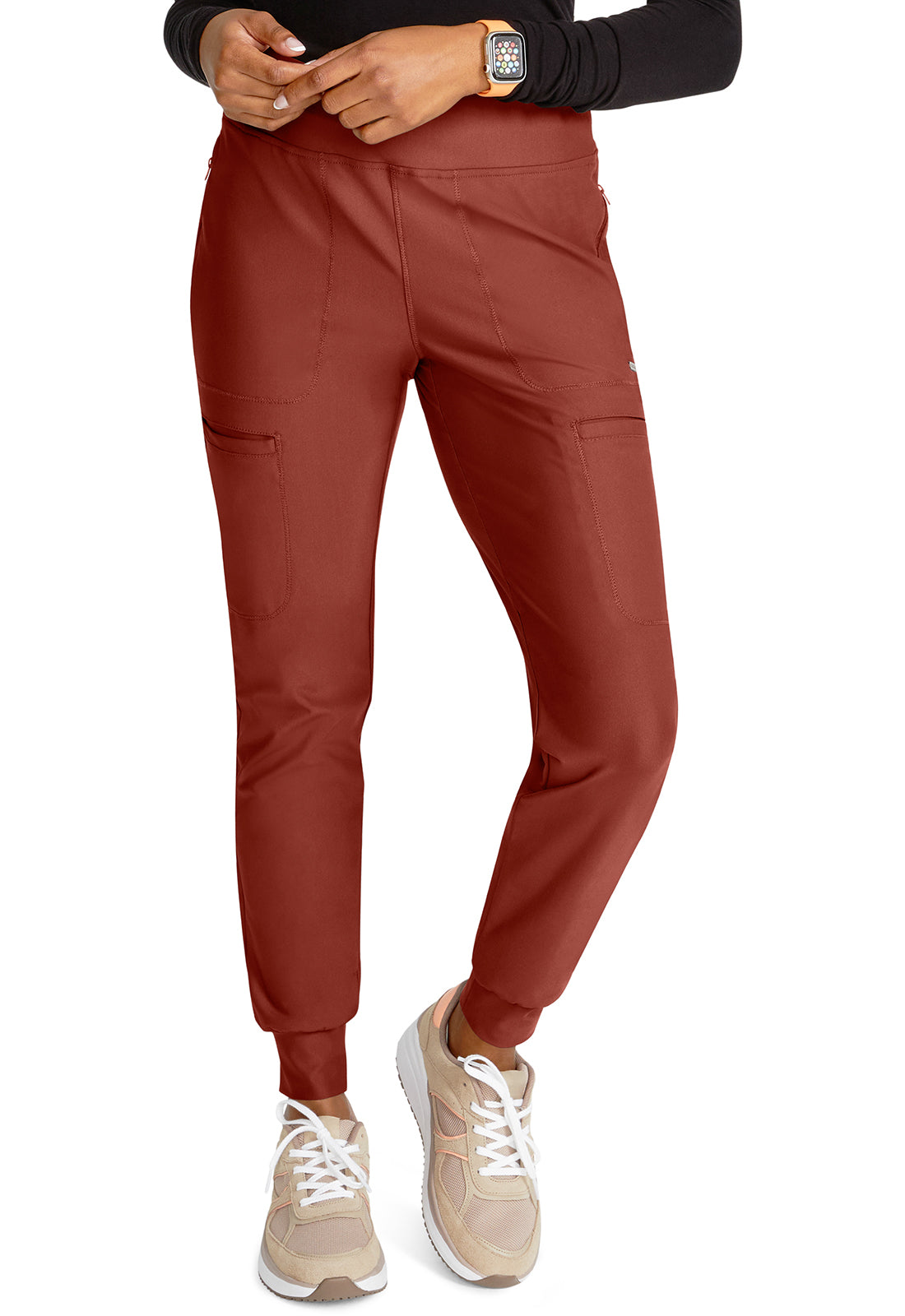 Cherokee Form Women's CK092 Mid Rise Tapered Leg Drawstring Pant