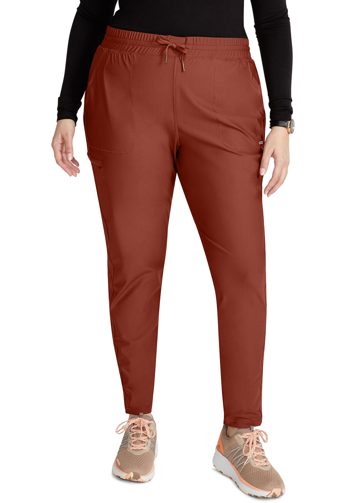 Cherokee Form Women's CK095 Mid Rise Tapered Leg Drawstring Pant