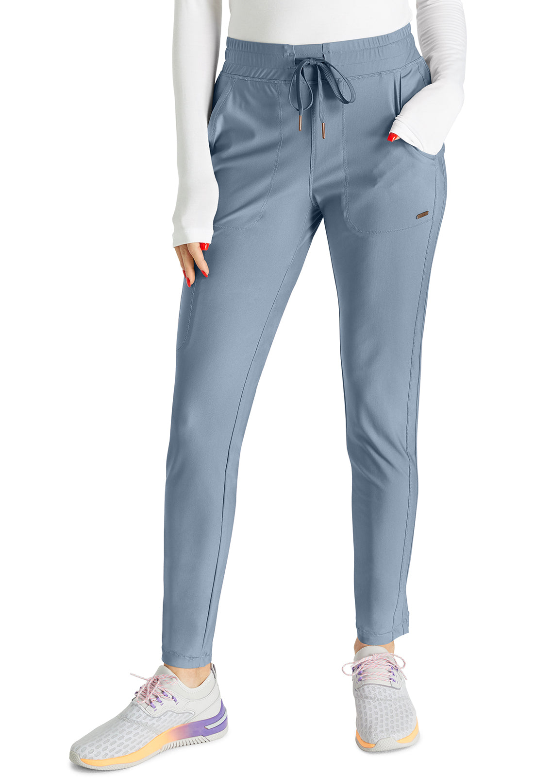 Cherokee Form Women's CK095 Mid Rise Tapered Leg Drawstring Pant