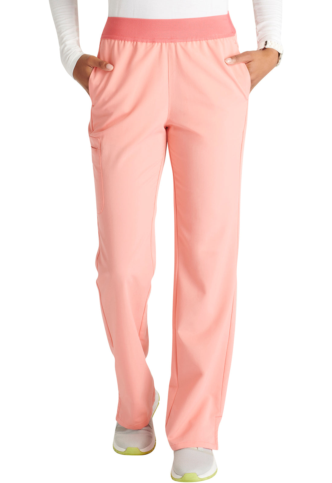 Cherokee Atmos Women's CK136A Mid Rise Pull-on Straight Leg Pant