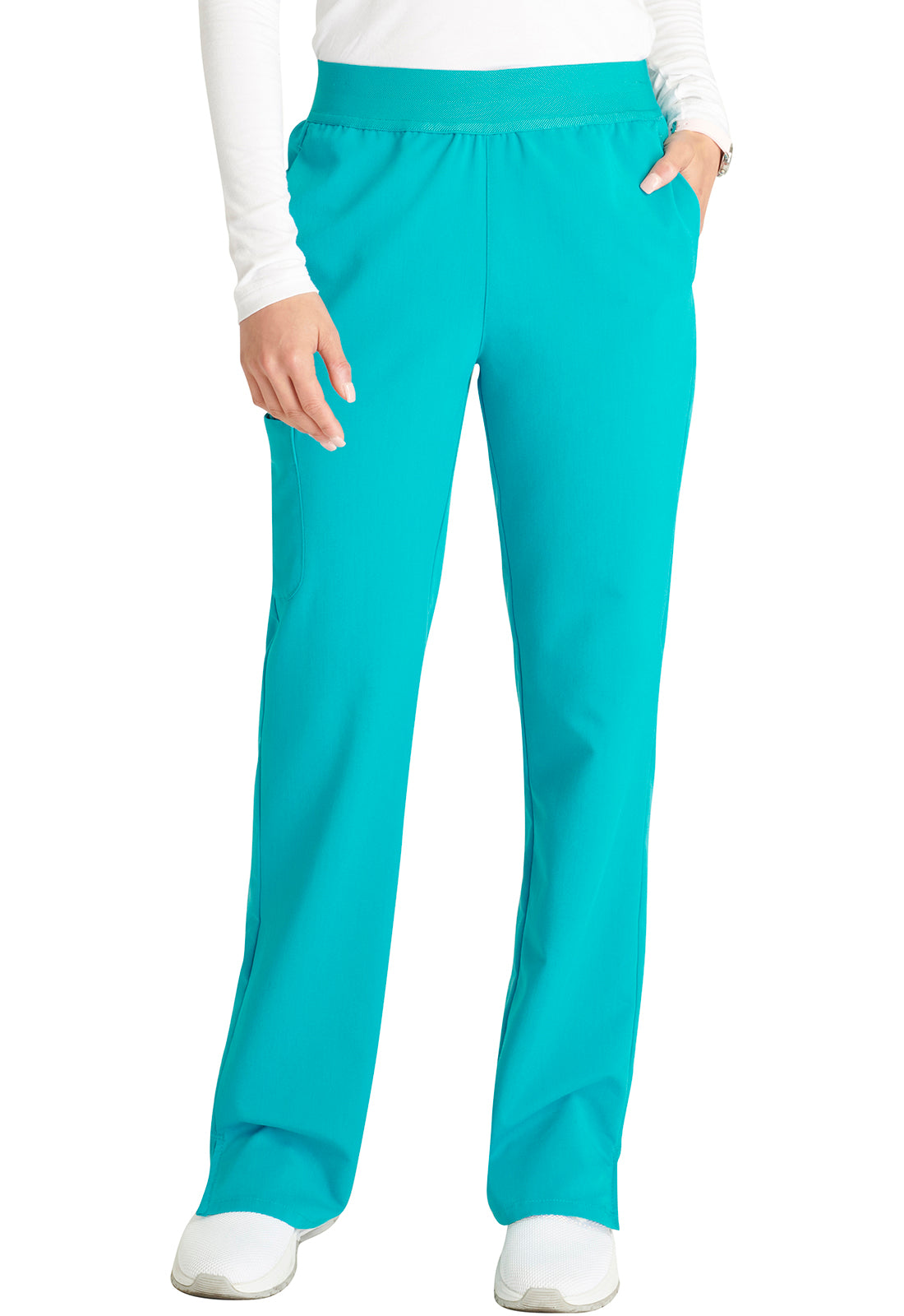 Cherokee Atmos Women's CK136A Mid Rise Pull-on Straight Leg Pant