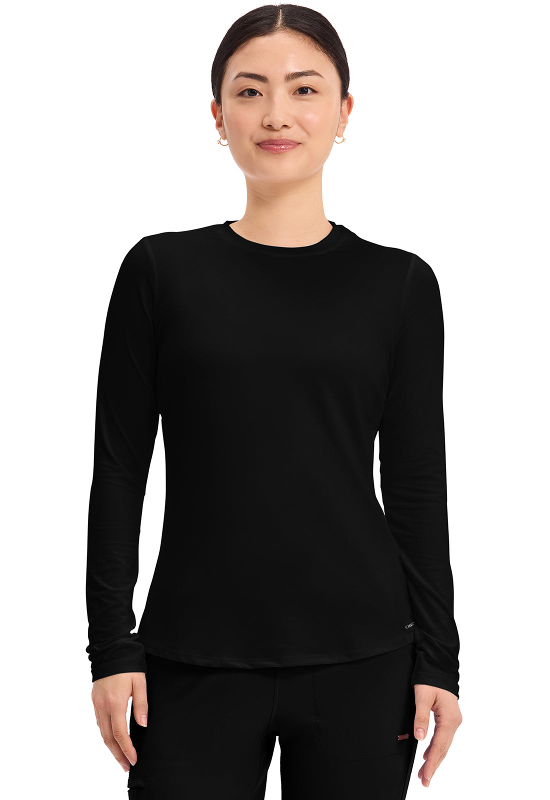 Cherokee Basics Women's CK773 Long Sleeve Underscrub Knit Tee