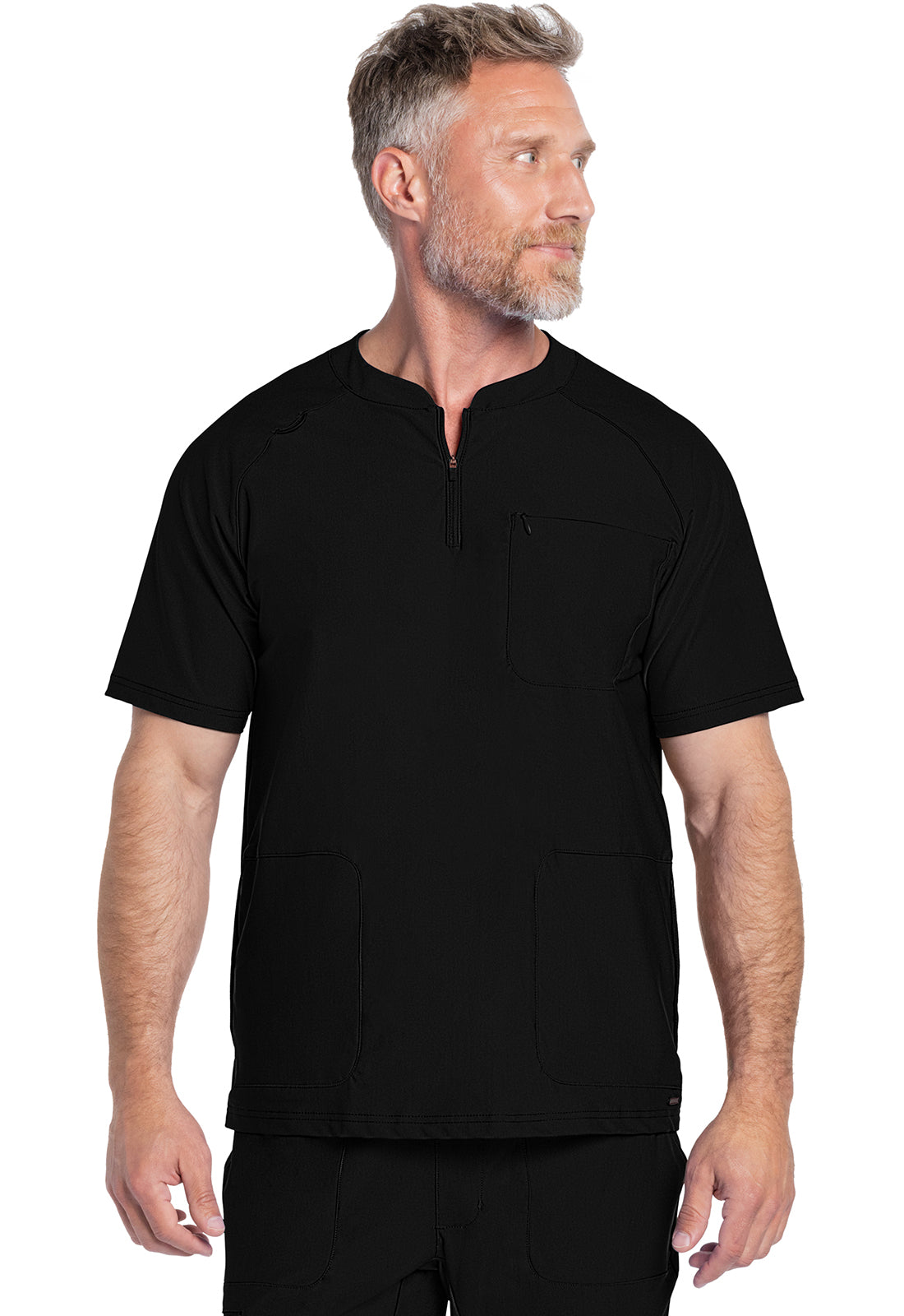 Cherokee Form Men's CK812 Men's Quarter Zip Henley Top
