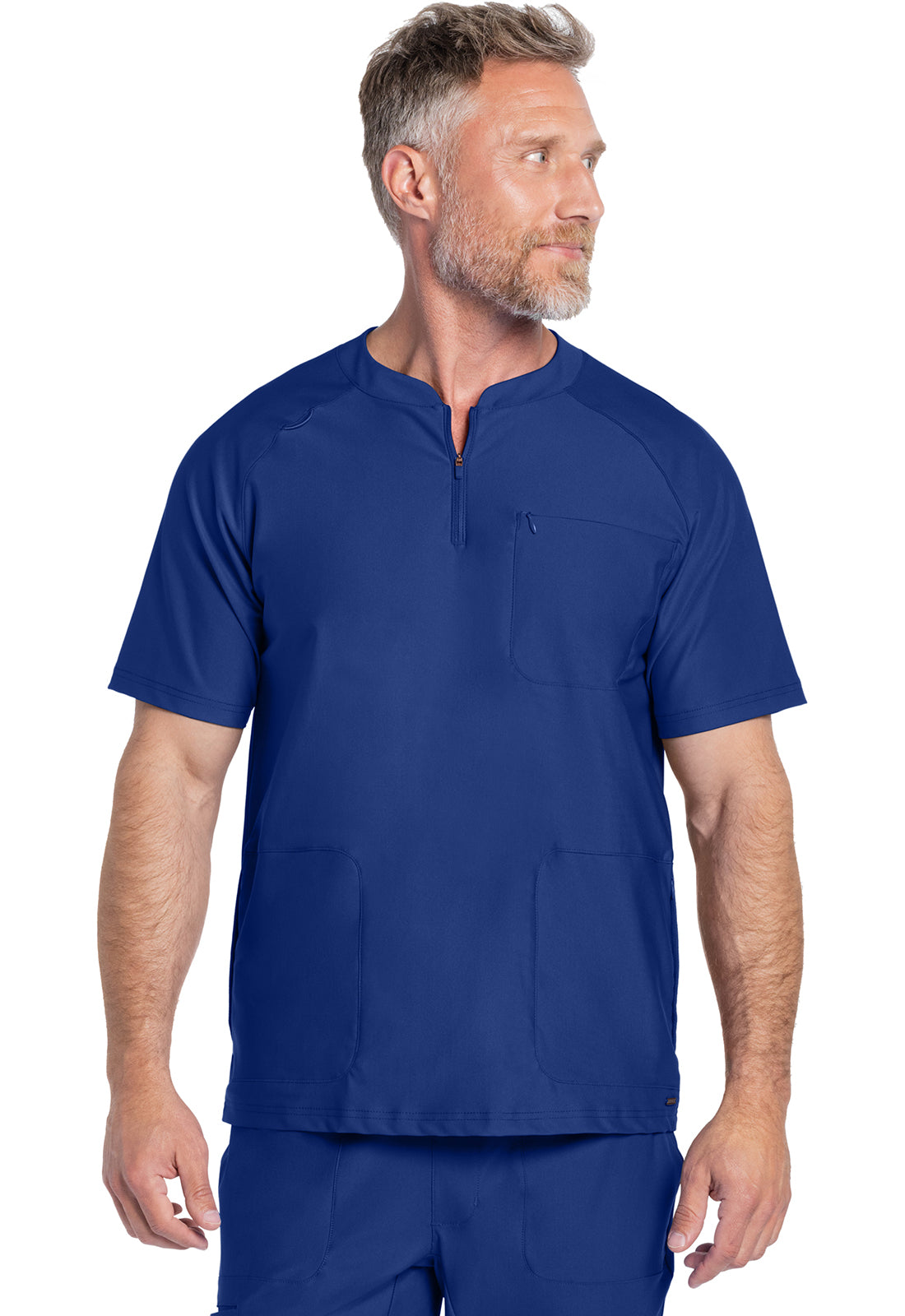 Cherokee Form Men's CK812 Men's Quarter Zip Henley Top