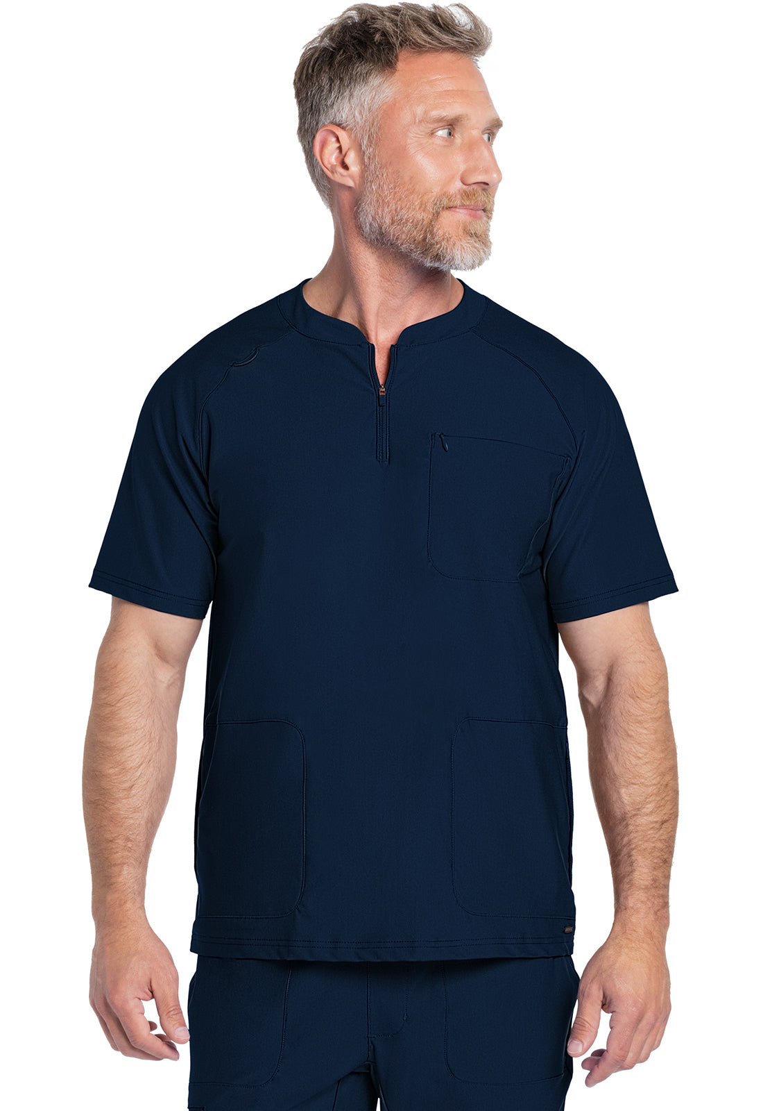 Cherokee Form Men's CK812 Men's Quarter Zip Henley Top