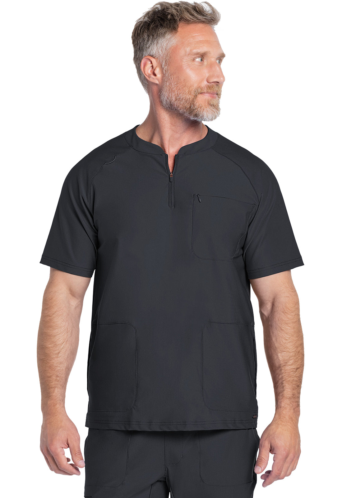 Cherokee Form Men's CK812 Men's Quarter Zip Henley Top
