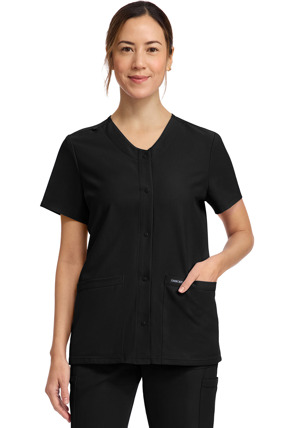 Cherokee WW Originals Ultra Women's CK844A Women's 2-Pocket Snap-Front Top