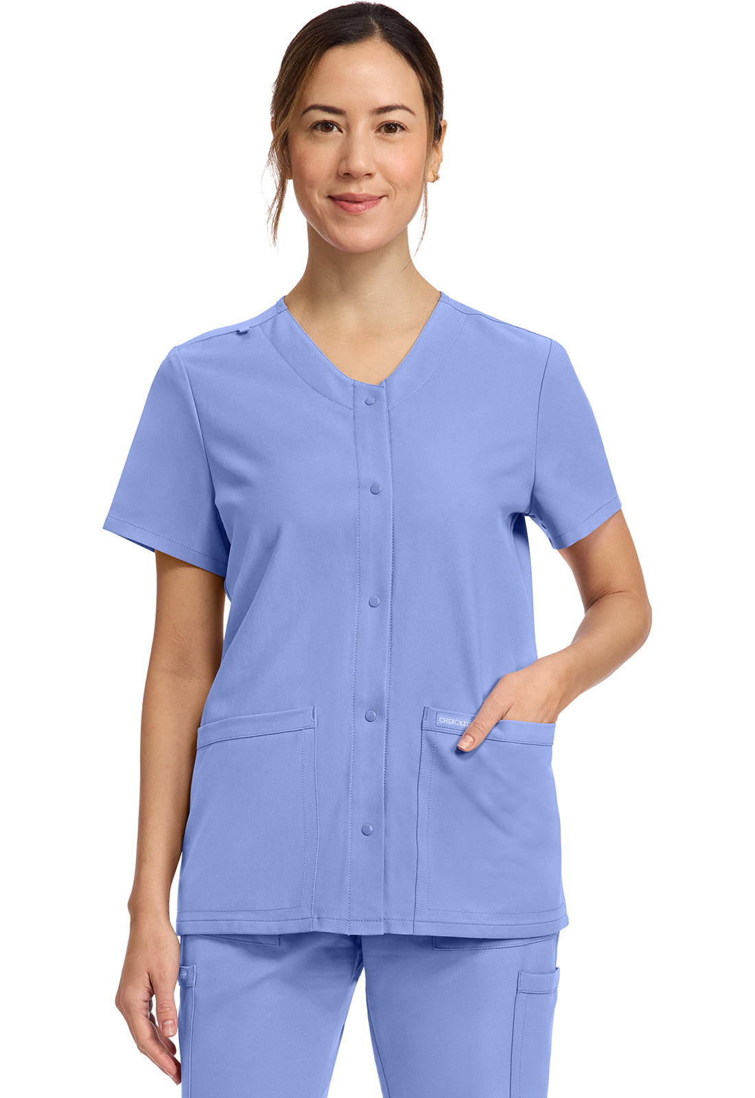Cherokee WW Originals Ultra Women's CK844A Women's 2-Pocket Snap-Front Top