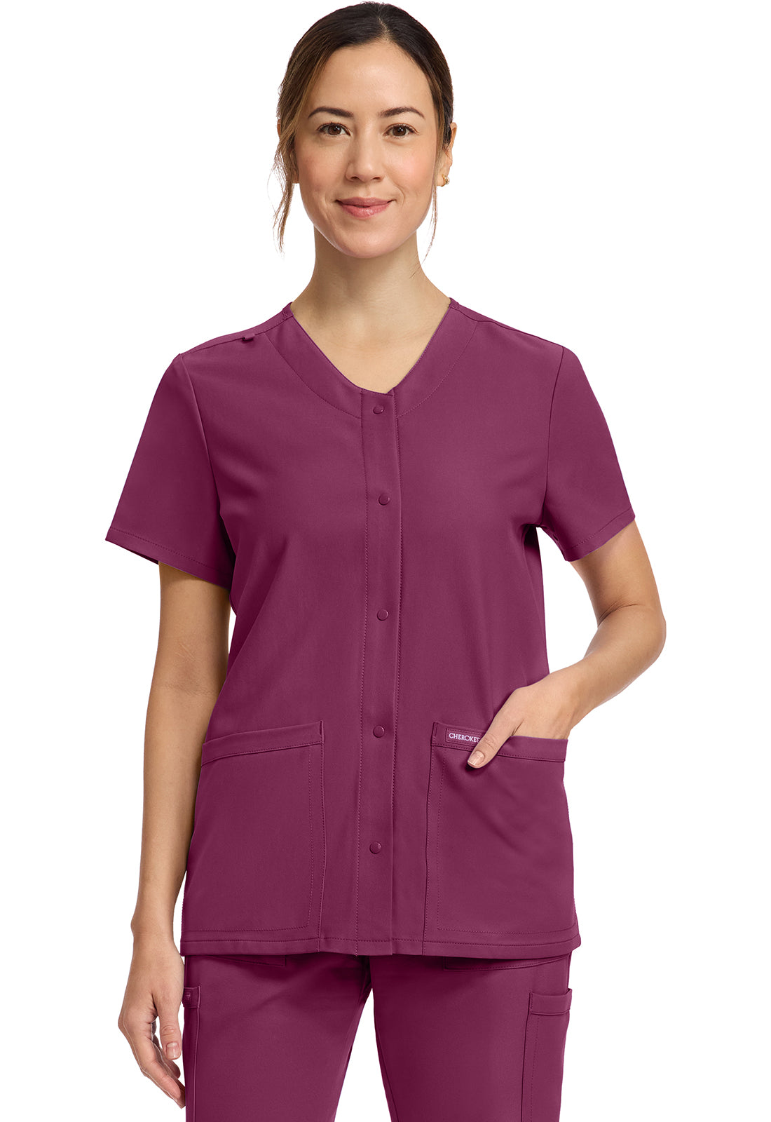 Cherokee WW Originals Ultra Women's CK844A Women's 2-Pocket Snap-Front Top