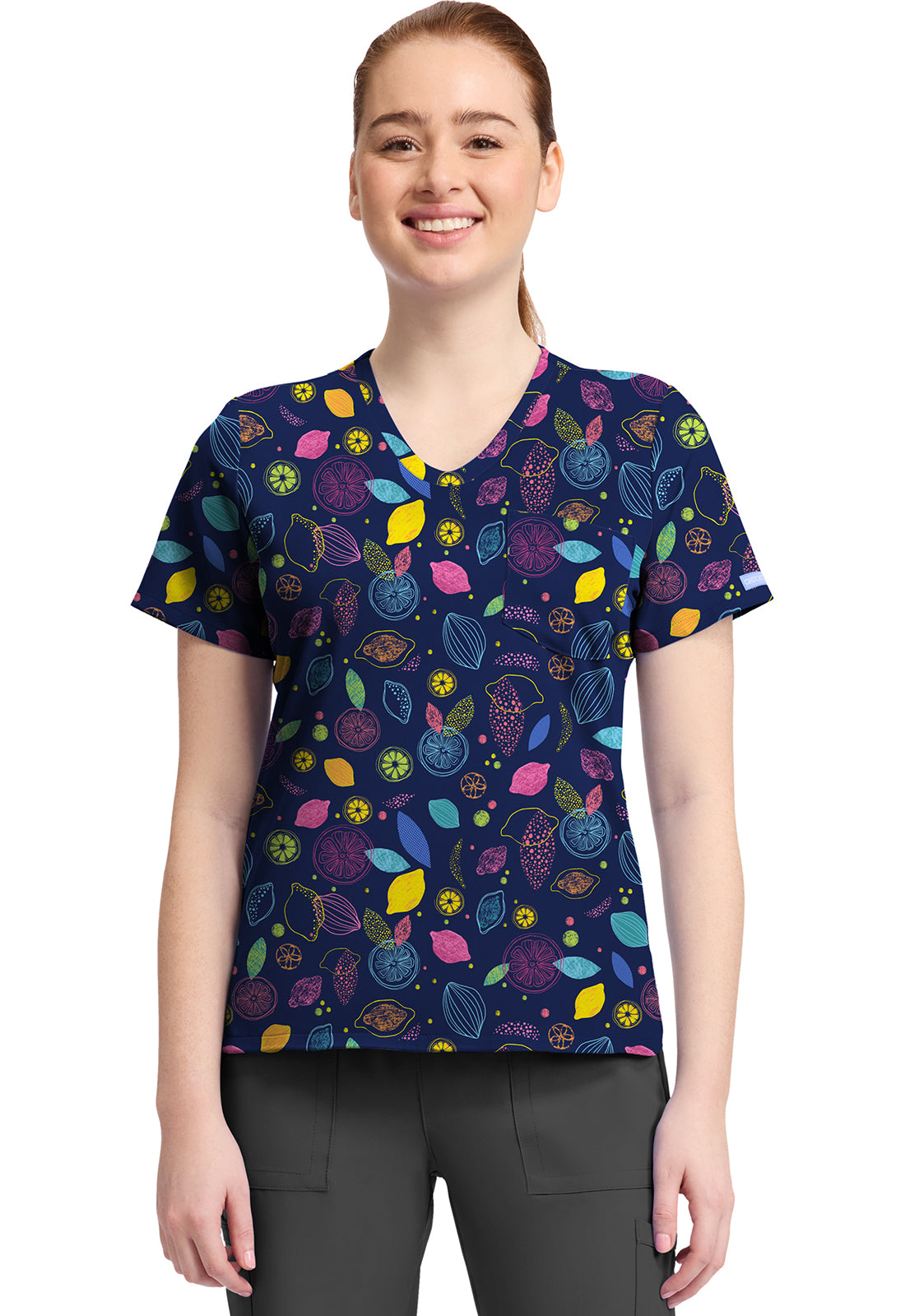 Cherokee Prints Women's CK857  Women's High-Low V-Neck Top