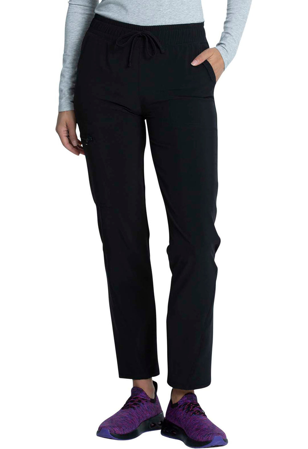 Cherokee Allura Women's CKA184 Mid Rise Drawstring Tapered Leg Pant