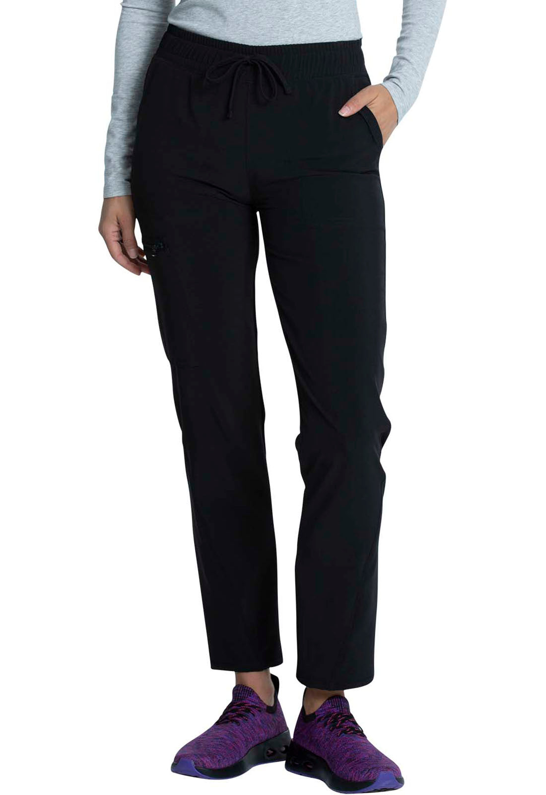 Cherokee Allura Women's CKA184 Mid Rise Drawstring Tapered Leg Pant