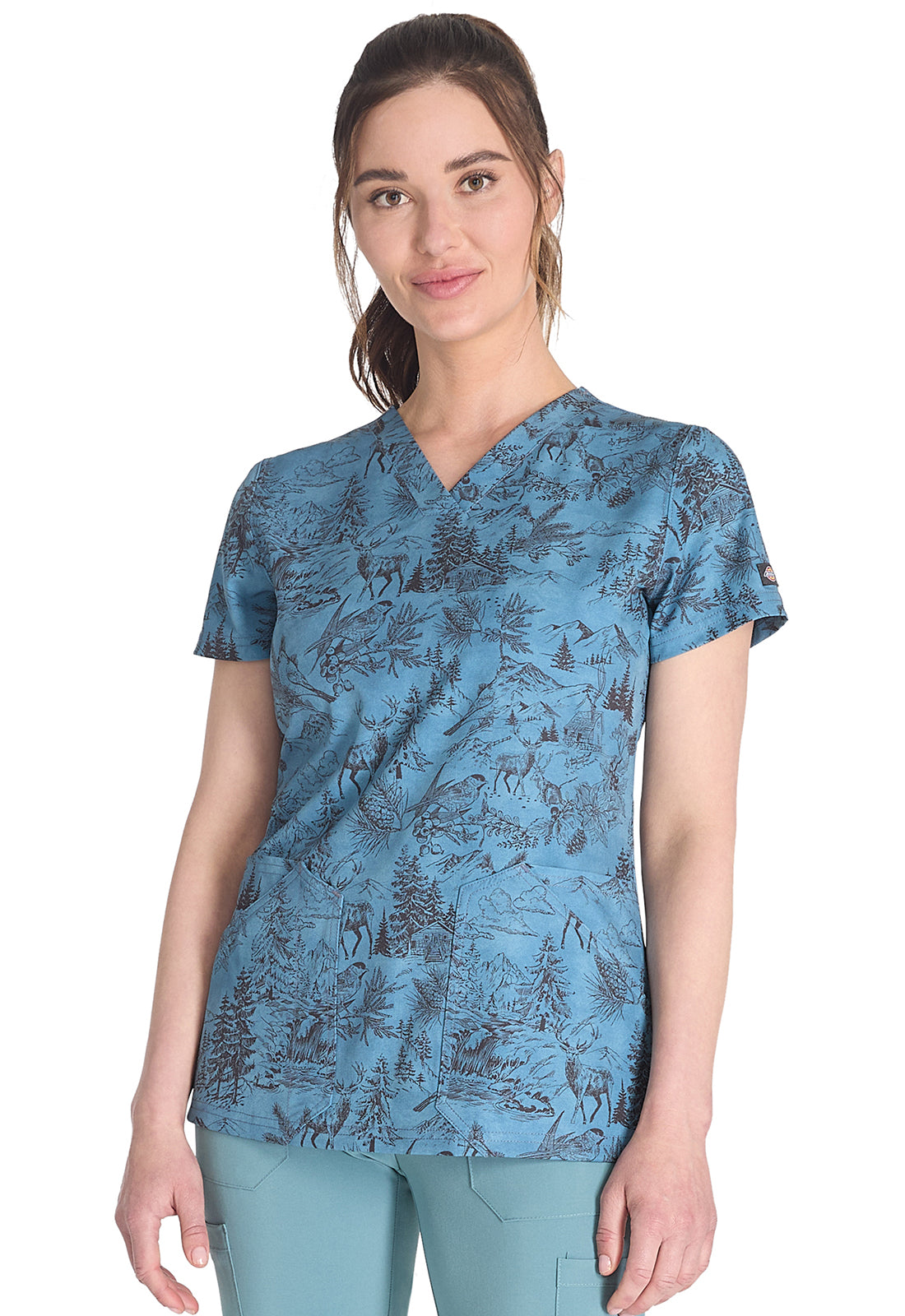 Dickies Prints Women's DK667 V-Neck Print Top
