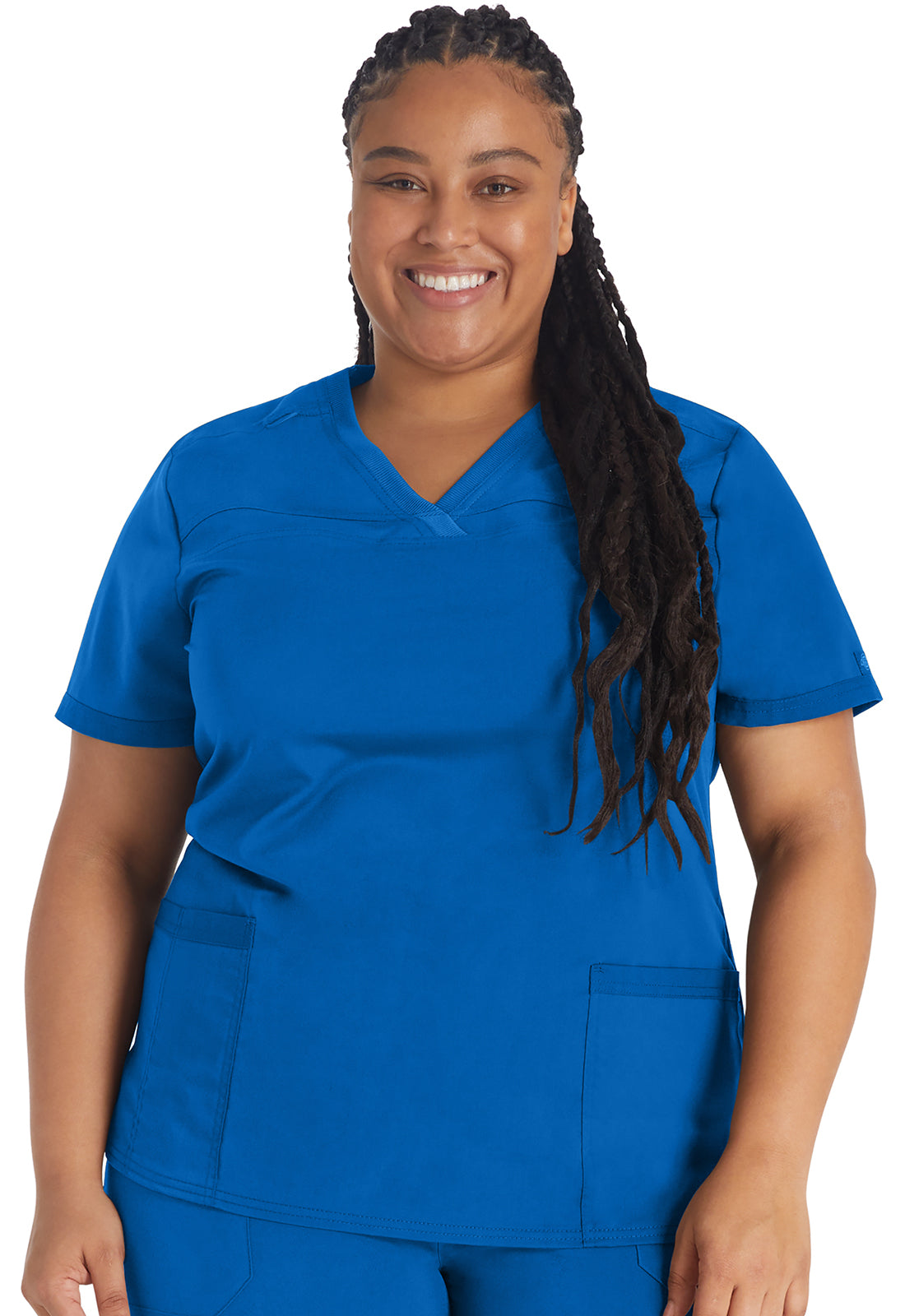 Dickies Balance Women's DK870 V-Neck Top With Rib Knit Panels