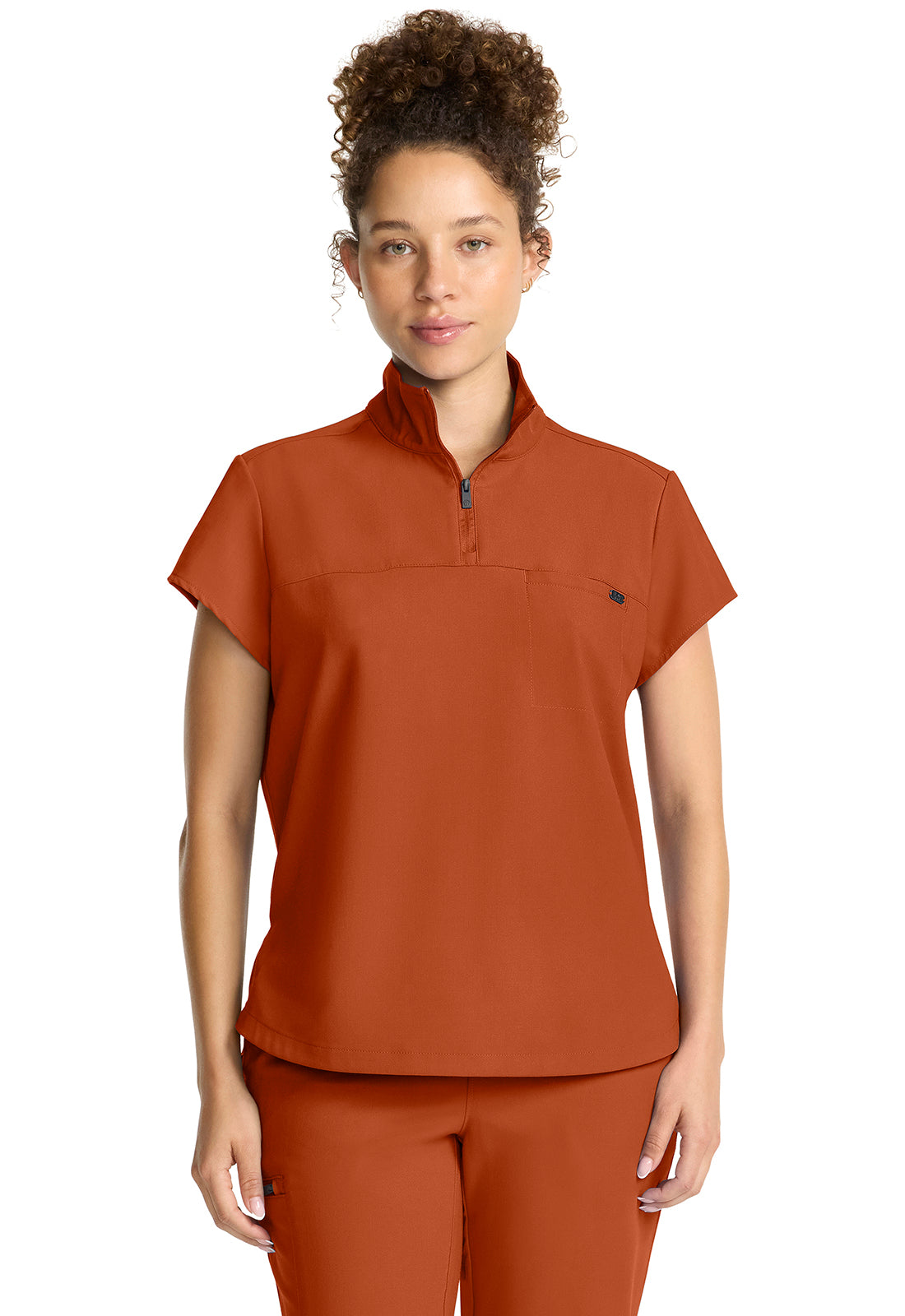 Healing Hands Quest Women's HH752 Women's Partial Zip Stand Collar Top