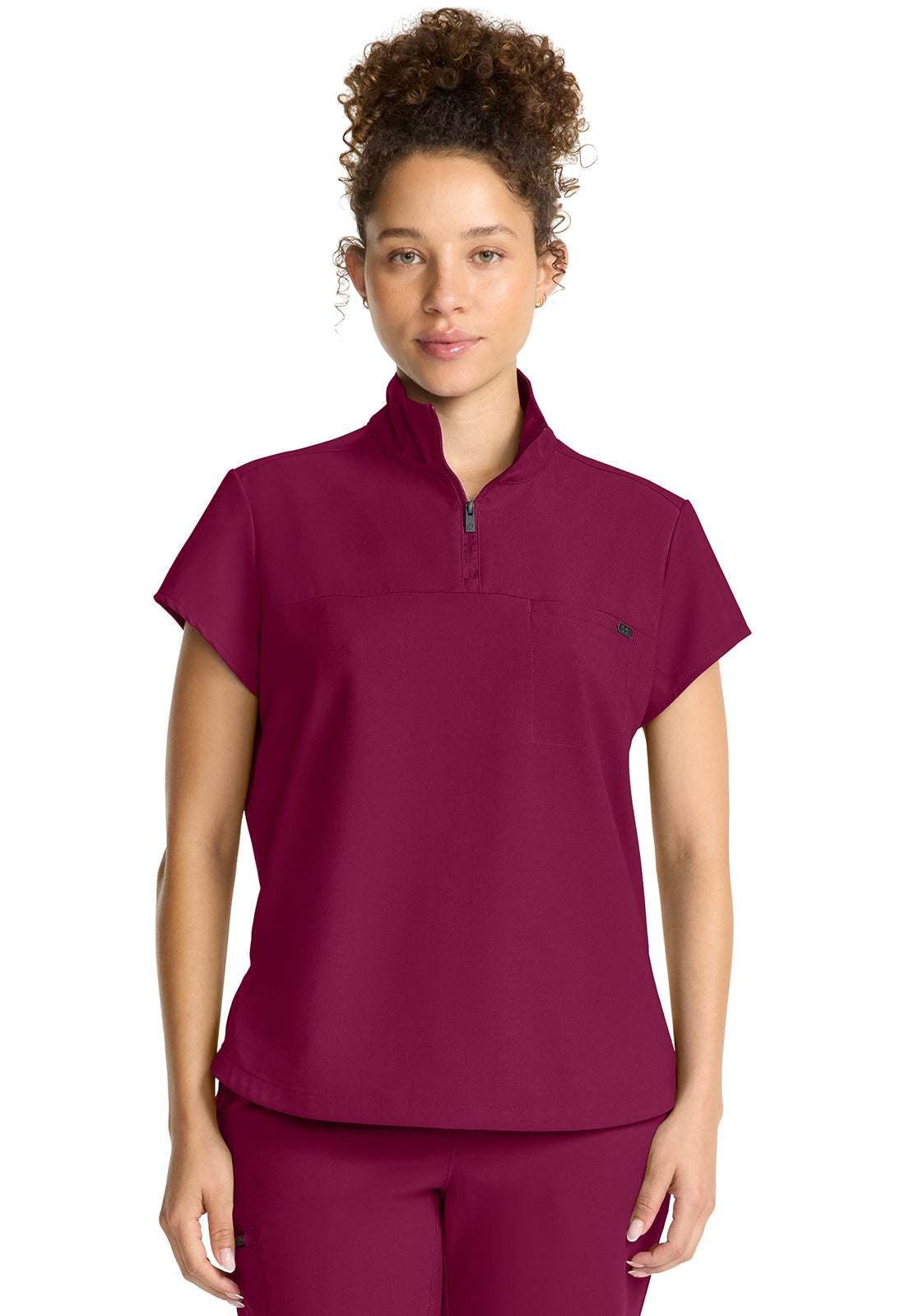 Healing Hands Quest Women's HH752 Women's Partial Zip Stand Collar Top