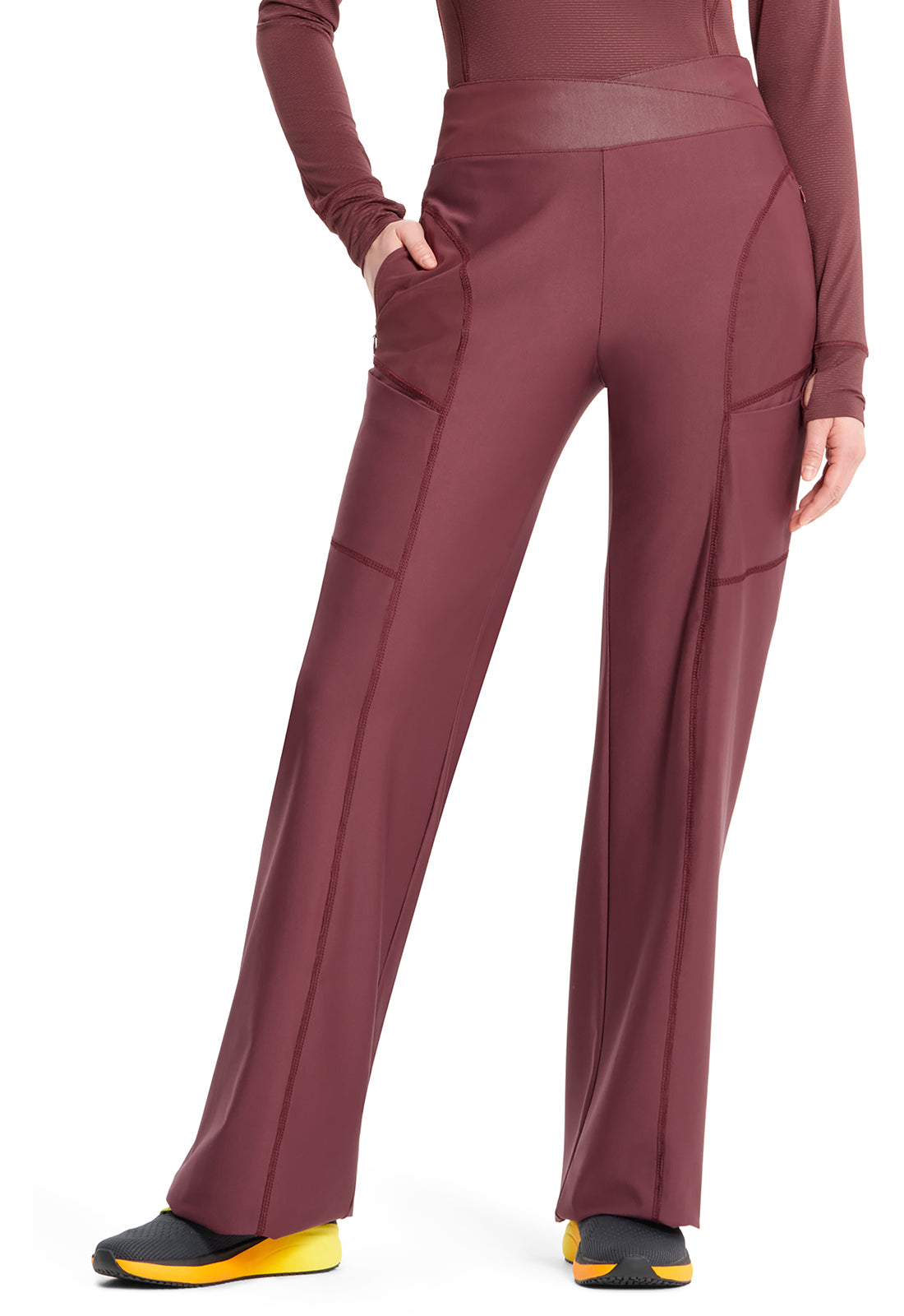 Cherokee Infinity Kinetic Women's IN009A Knit Mid Rise Pull-on Trouser Pant