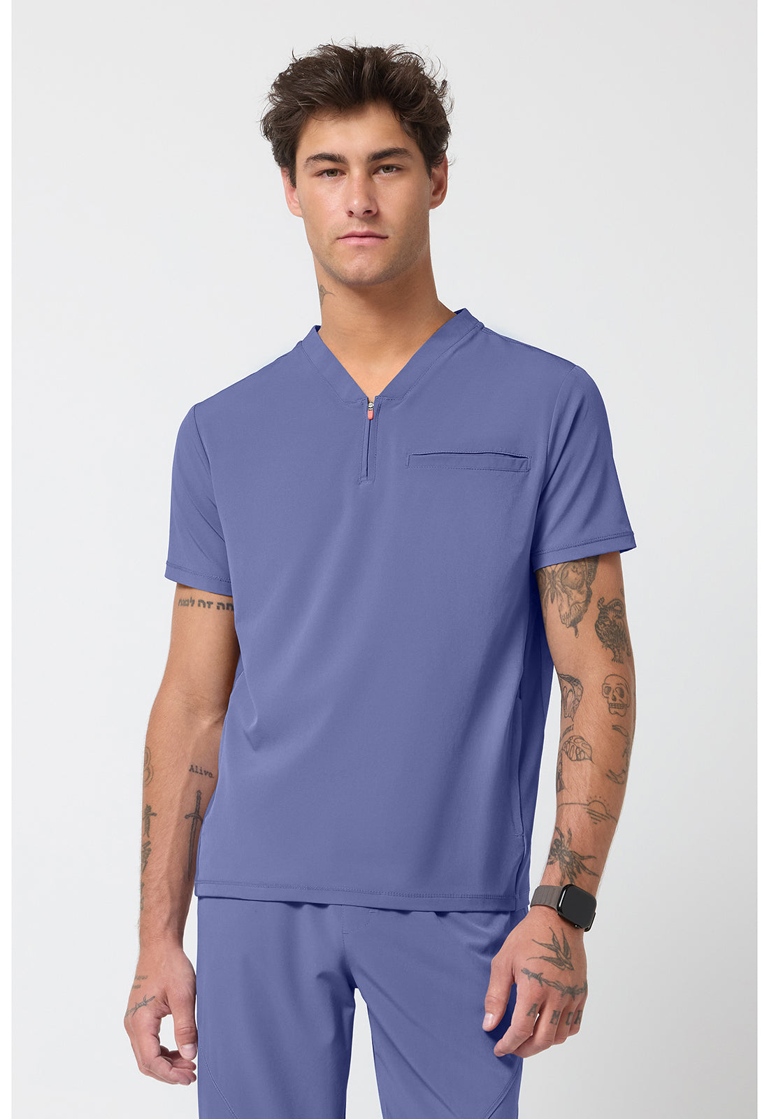 Cherokee Infinity GNR8 Men's IN702A Men's Partial Zip V-Neck Top