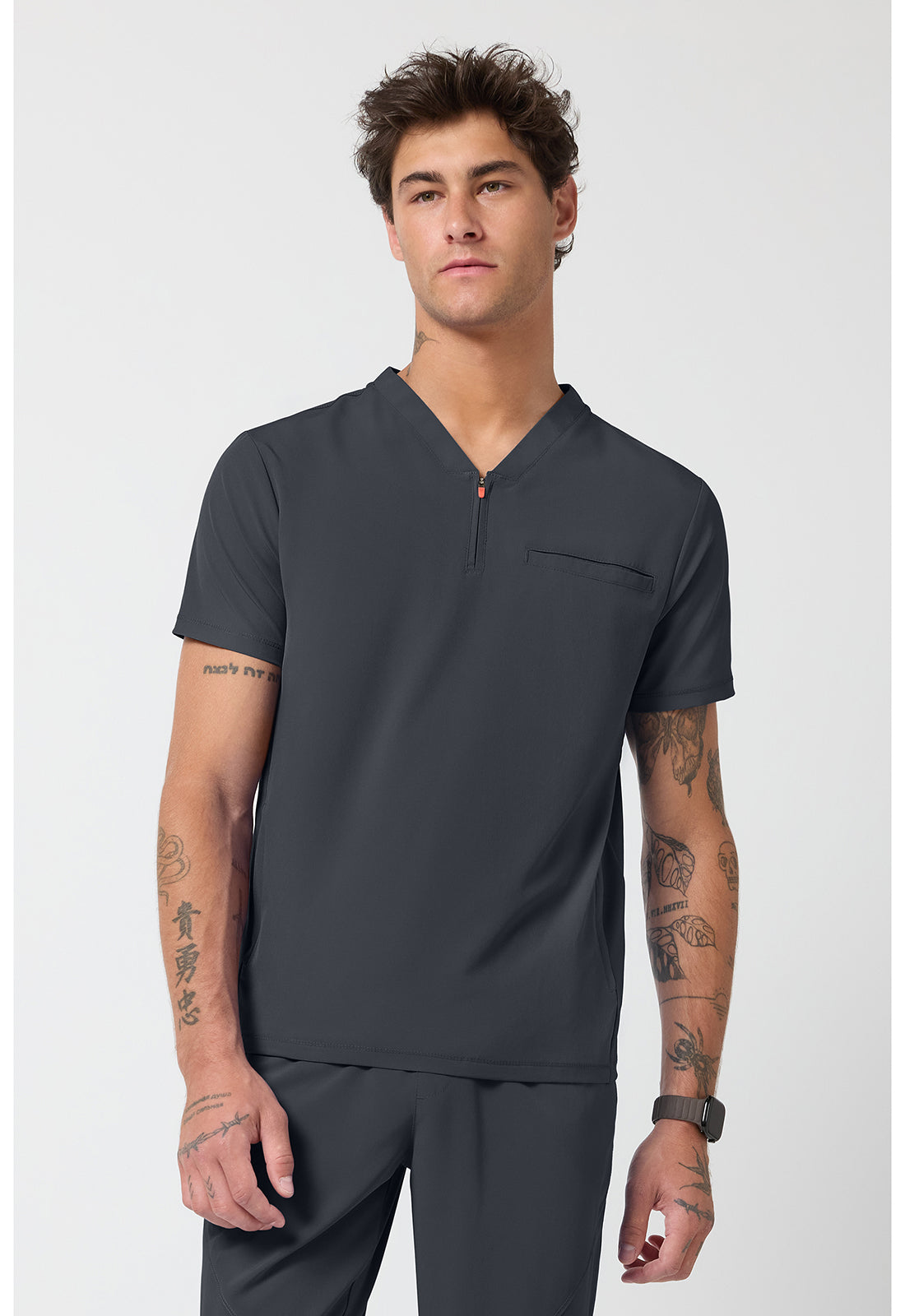 Cherokee Infinity GNR8 Men's IN702A Men's Partial Zip V-Neck Top