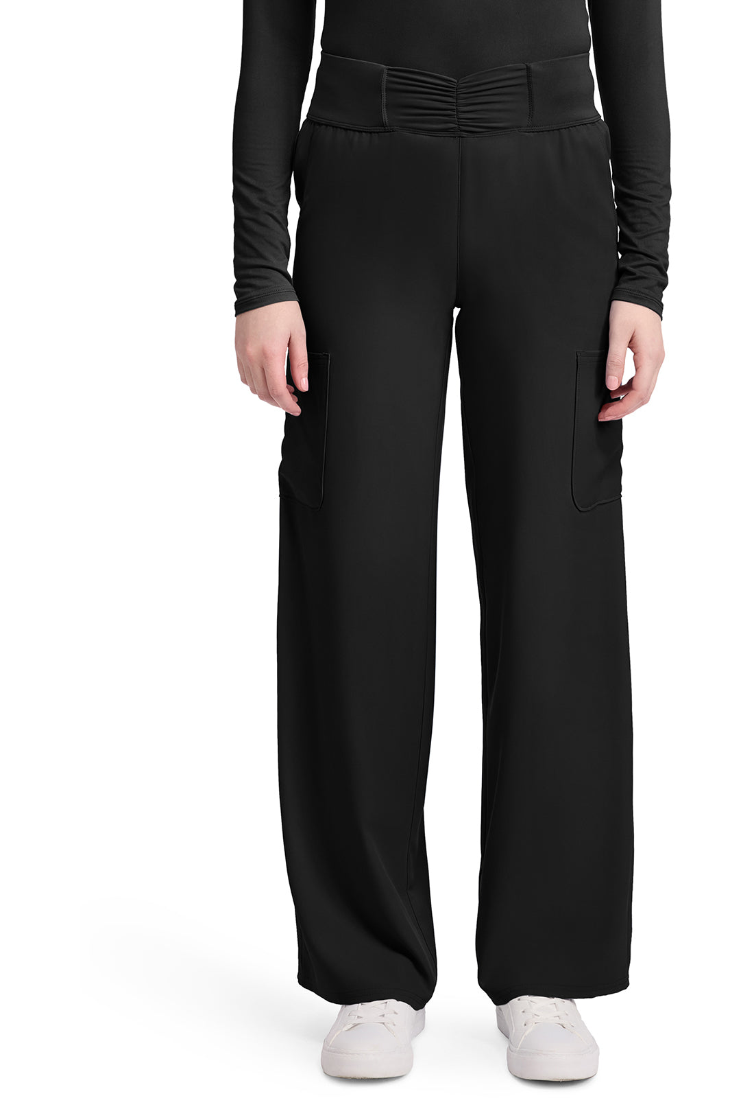 Med Couture Insight Women's MC011 Women's 5-Pocket Ruched Wide Leg Pant