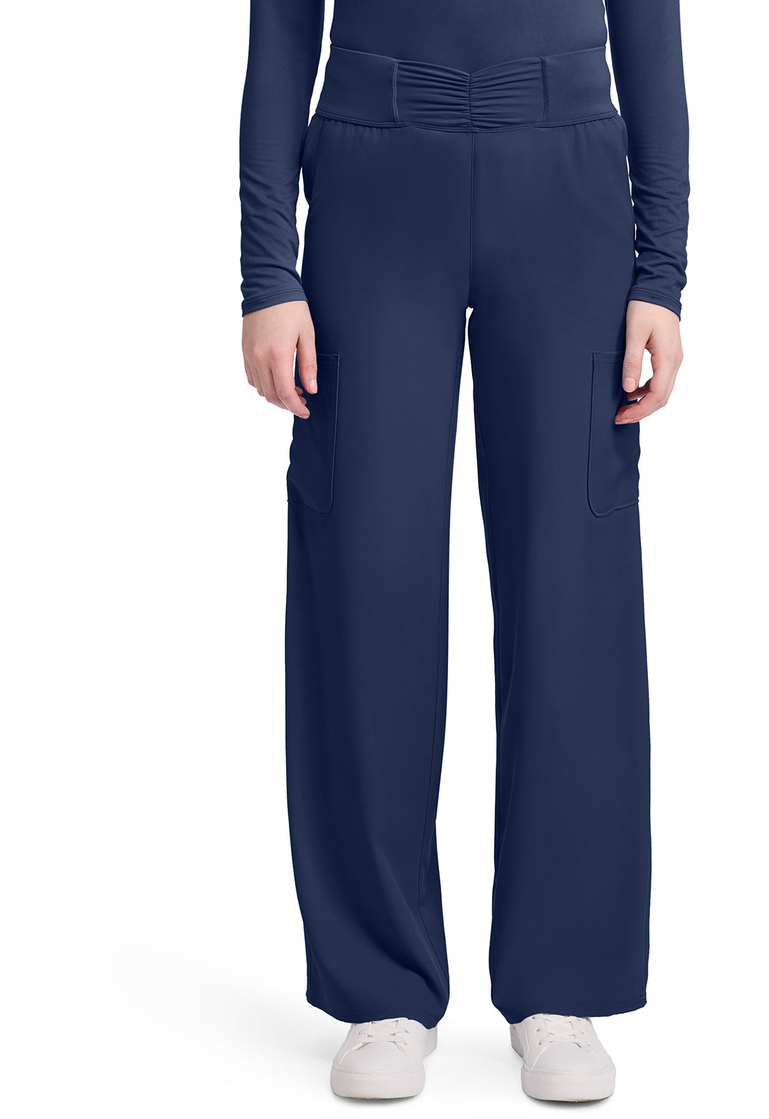 Med Couture Insight Women's MC011 Women's 5-Pocket Ruched Wide Leg Pant