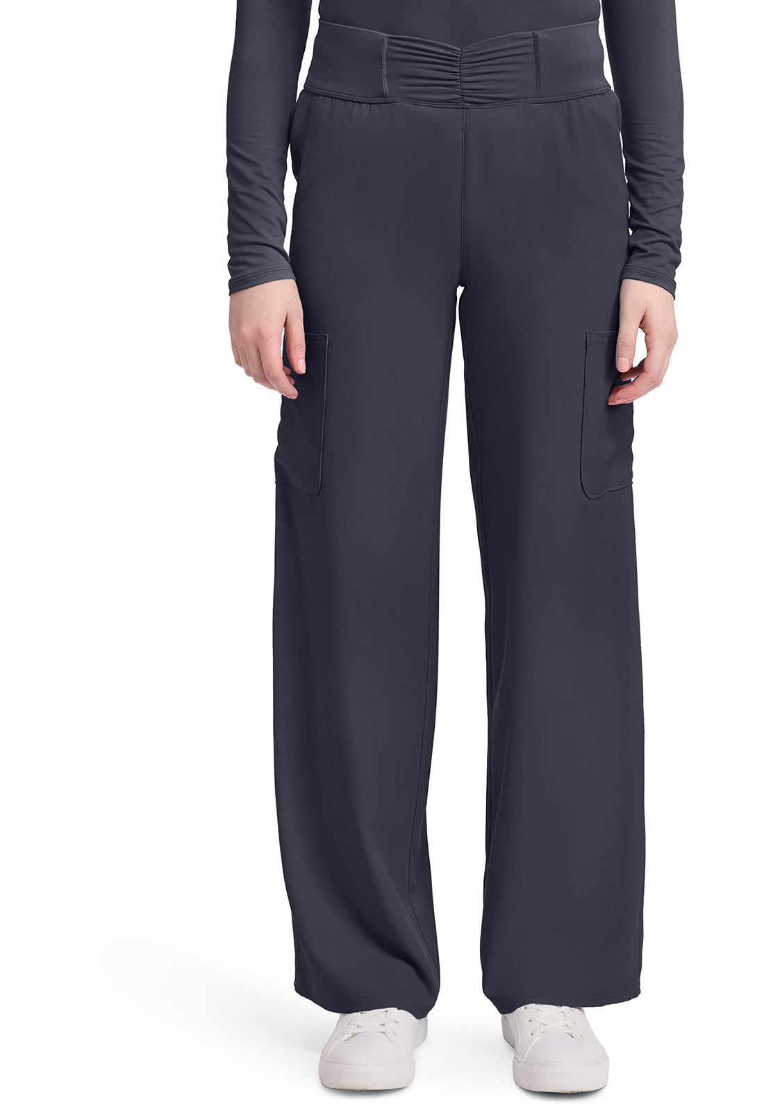 Med Couture Insight Women's MC011 Women's 5-Pocket Ruched Wide Leg Pant